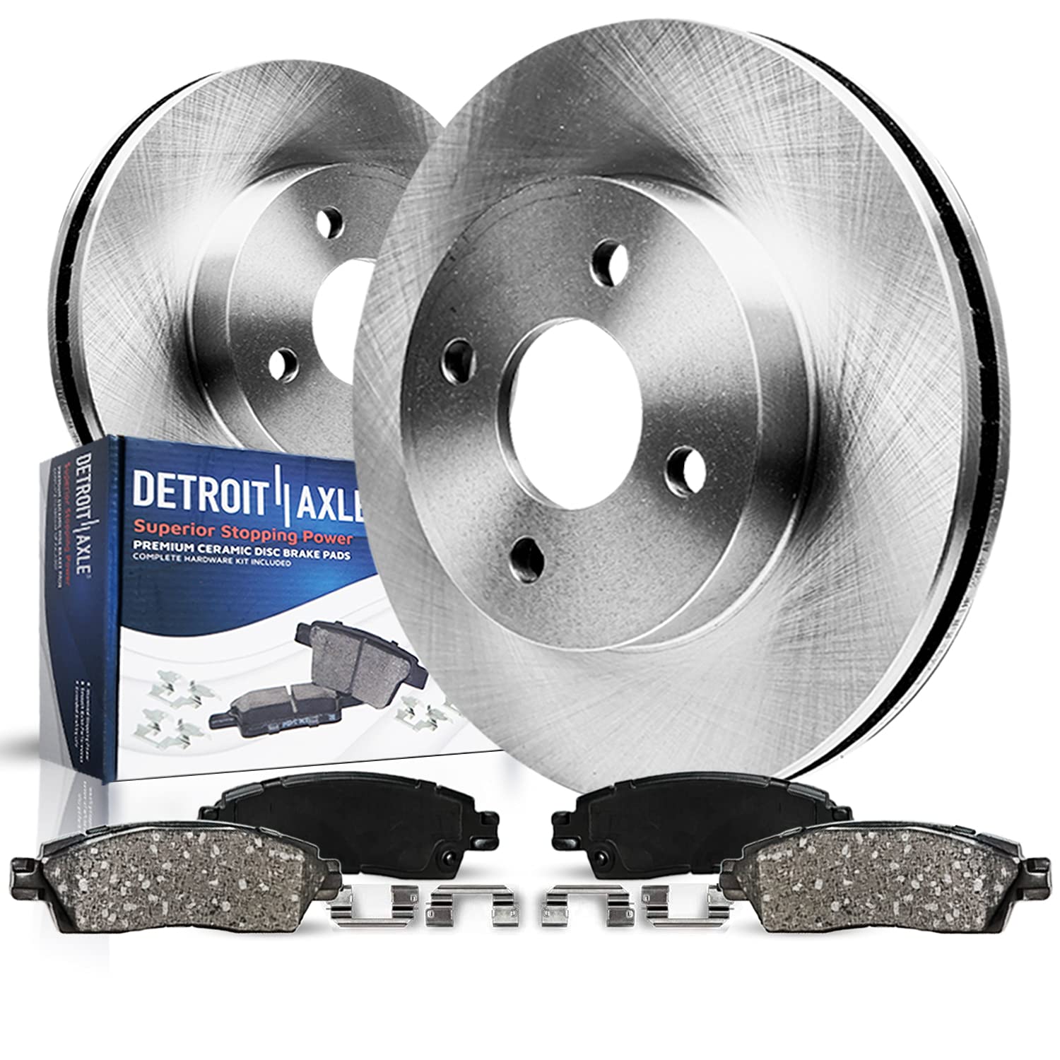 4pc Front Disc Rotors and Ceramic Brake Pads Kit