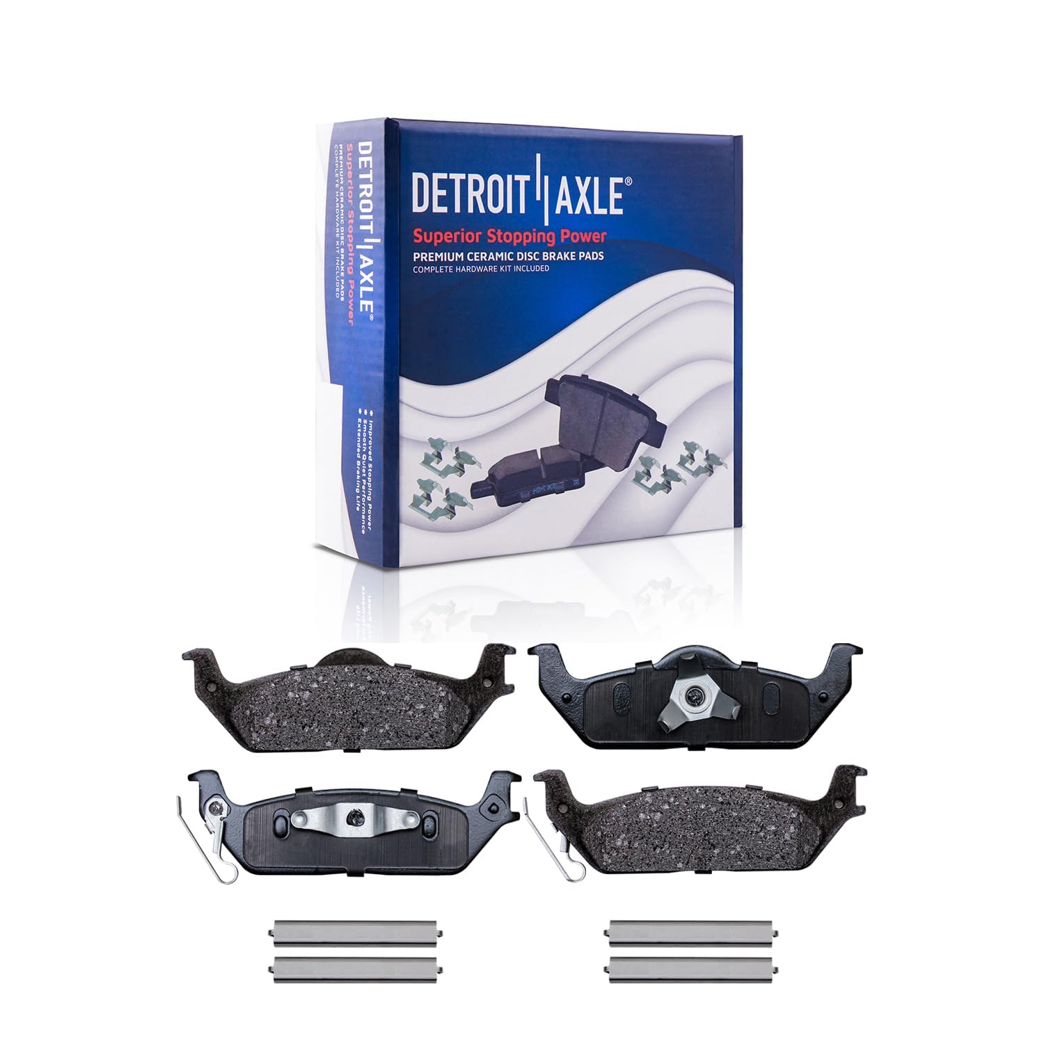 Detroit Axle - Rear Disc Rotors Brake Pads for 2004-2008 F-150 Lincoln Mark LT - 5
