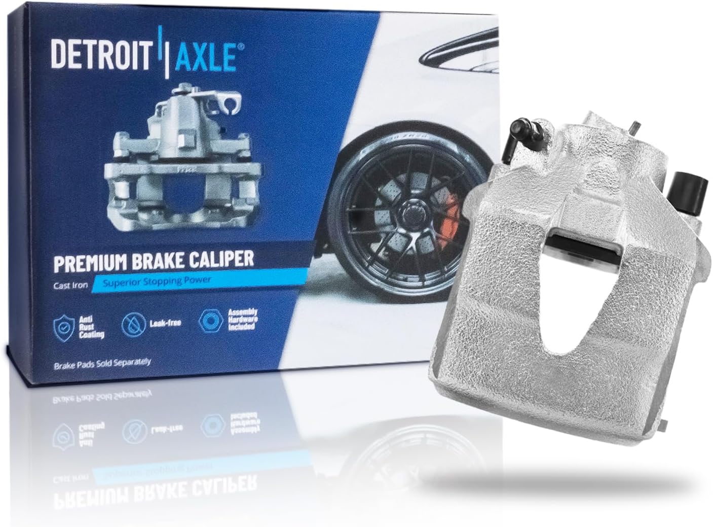 Detroit Axle - Front Right Brake Caliper for Beetle Cabrio Bora Golf Jetta City - Main Image