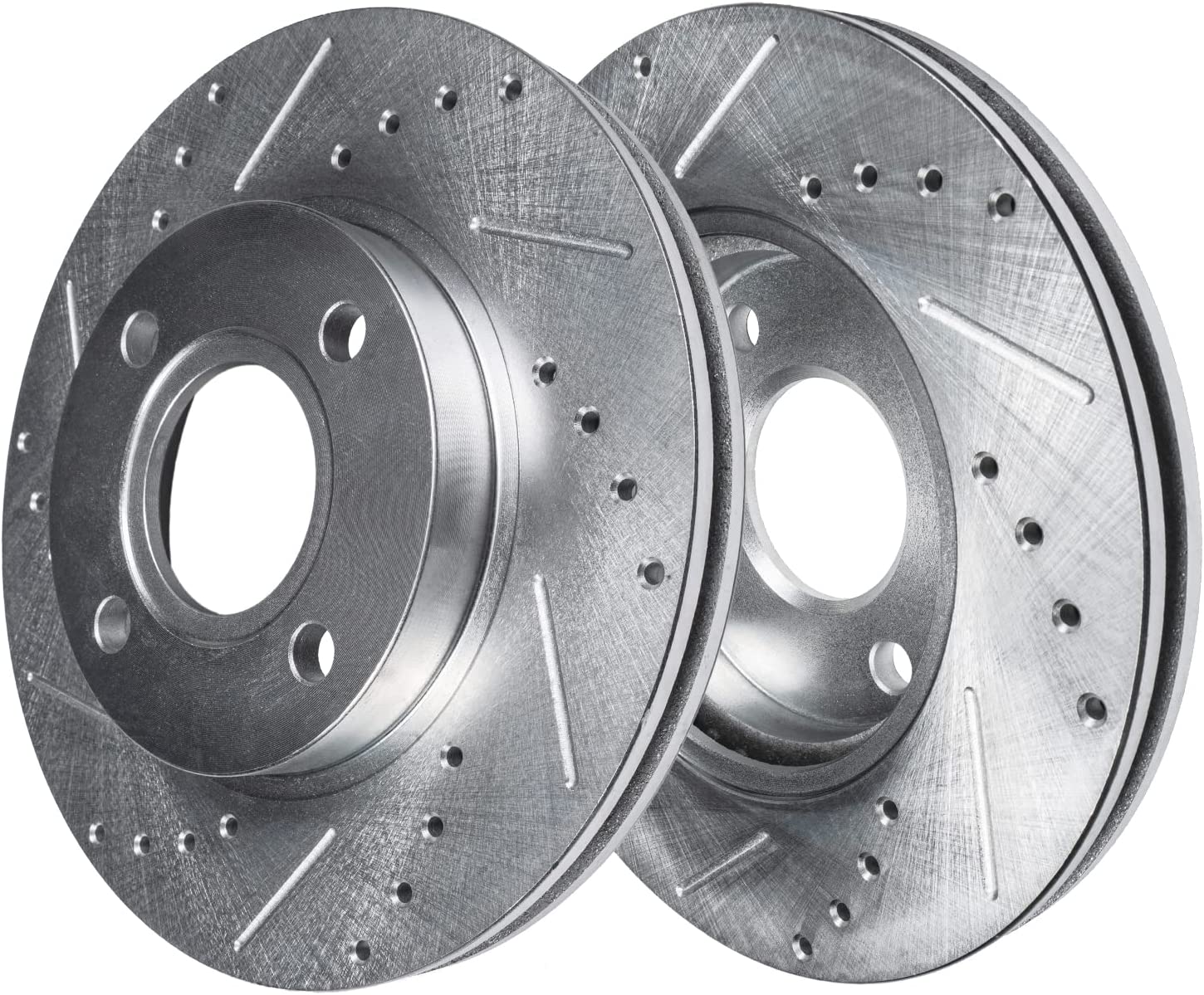 Detroit Axle - 257mm Front Drilled Disc Brake Rotors for 2000-2006 Nissan Sentra - 4