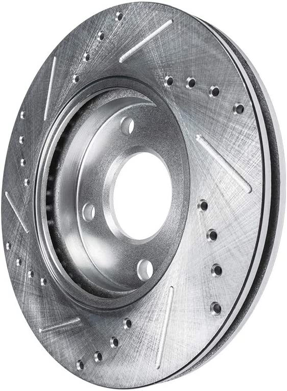 Detroit Axle - 257mm Front Drilled Disc Brake Rotors for 2000-2006 Nissan Sentra - 5