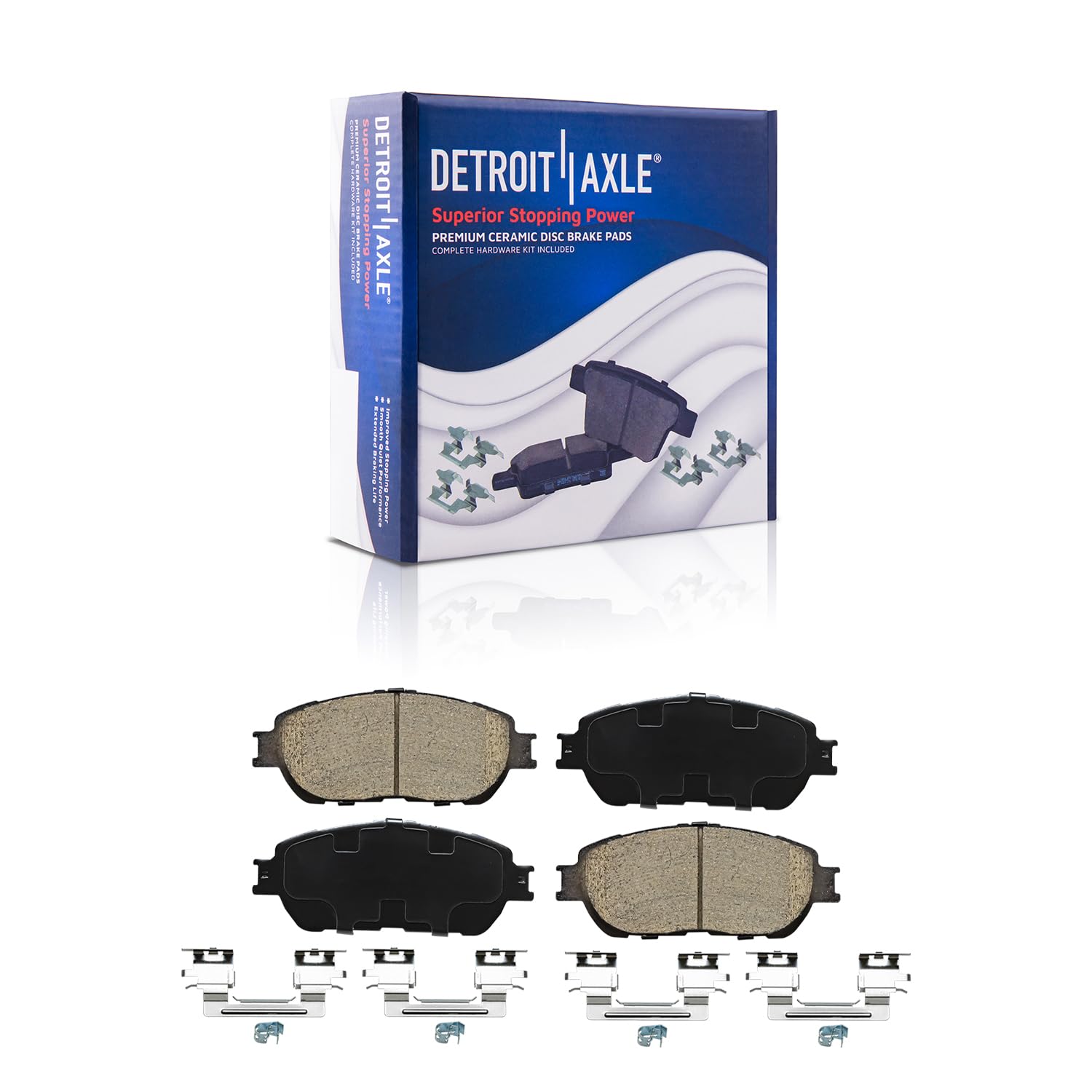 Detroit Axle - 296mm Front Drilled Rotors Brake Pads for Camry Sienna Avalon - 5