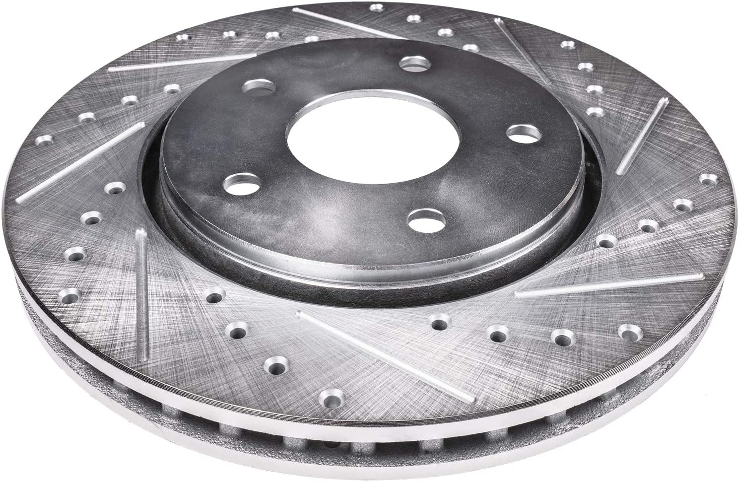 Detroit Axle - Front Drilled and Slotted Brake Rotors for 2004-2013 Mazda 3 5 - 6