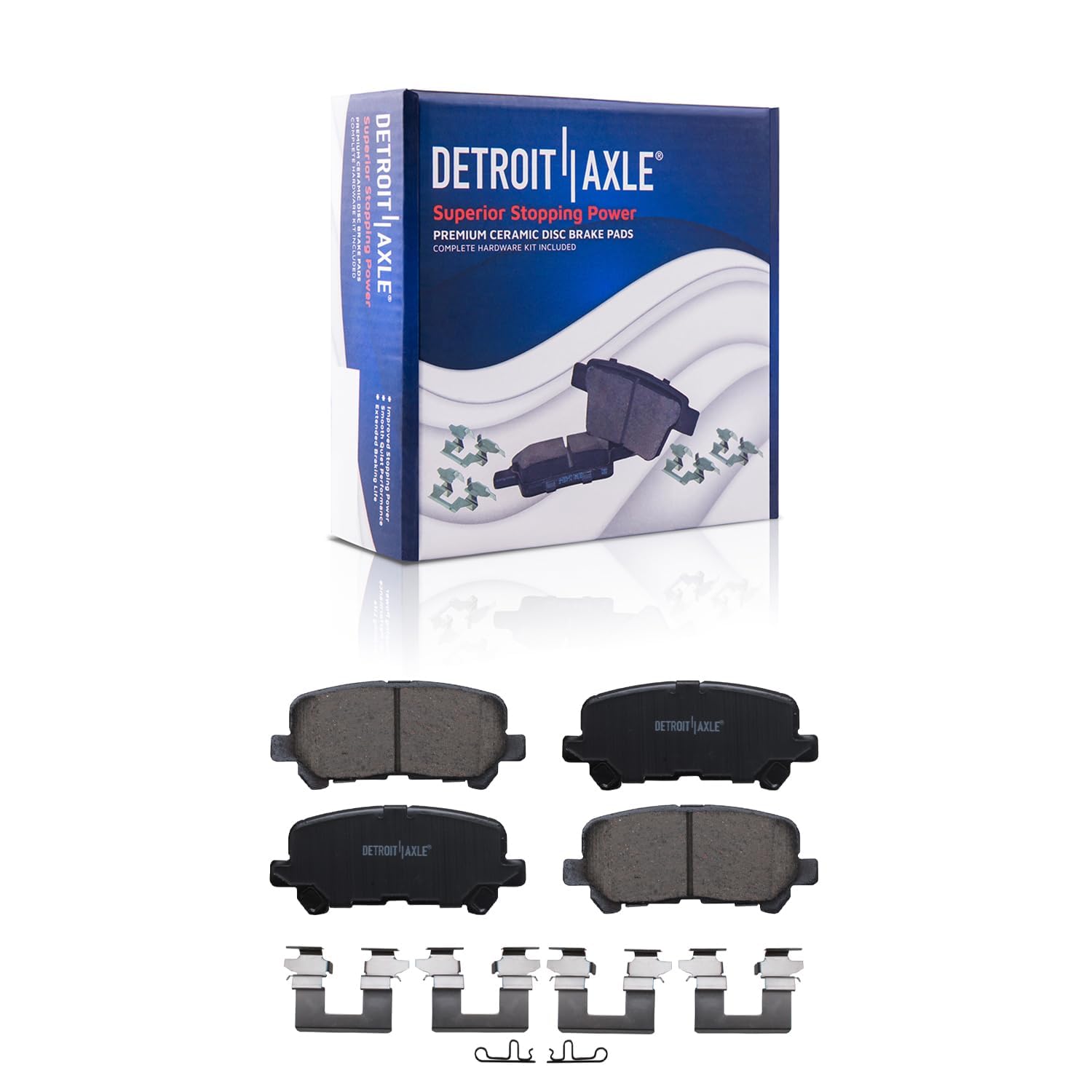 Detroit Axle - Rear Drilled Rotors Brake Pads for Honda Pilot Odyssey MDX ZDX - 5