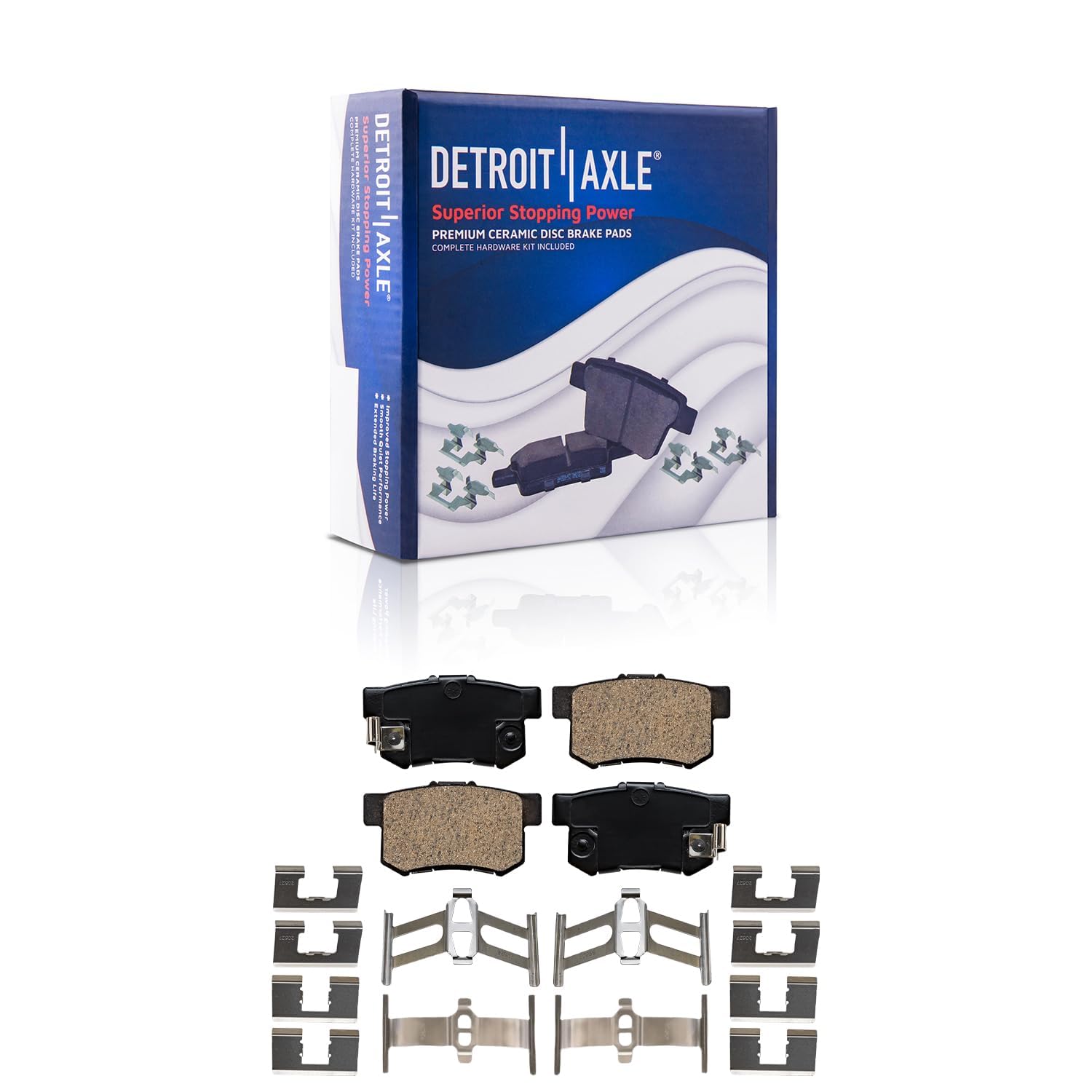 Detroit Axle - Rear Drilled Rotors Brake Pads Kit for Acura ILX Honda Accord - 5
