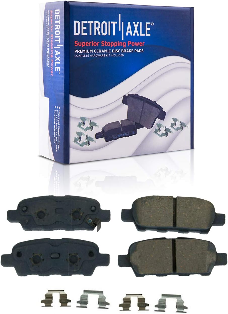 Detroit Axle - Rear Drilled Disc Rotors Ceramic Brake Pads for Nissan Maxima - 5