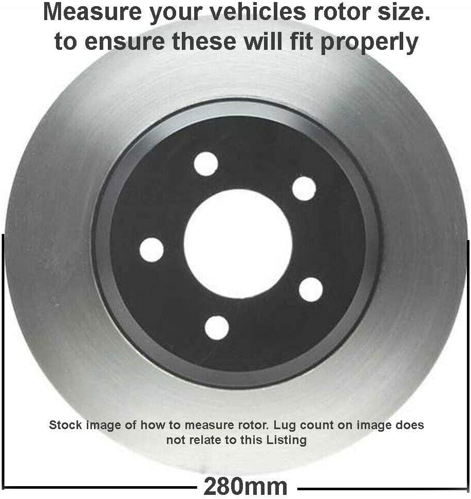 Detroit Axle - 280mm Front Drilled Rotors Brake Pads for Beetle Golf Jetta City - 6