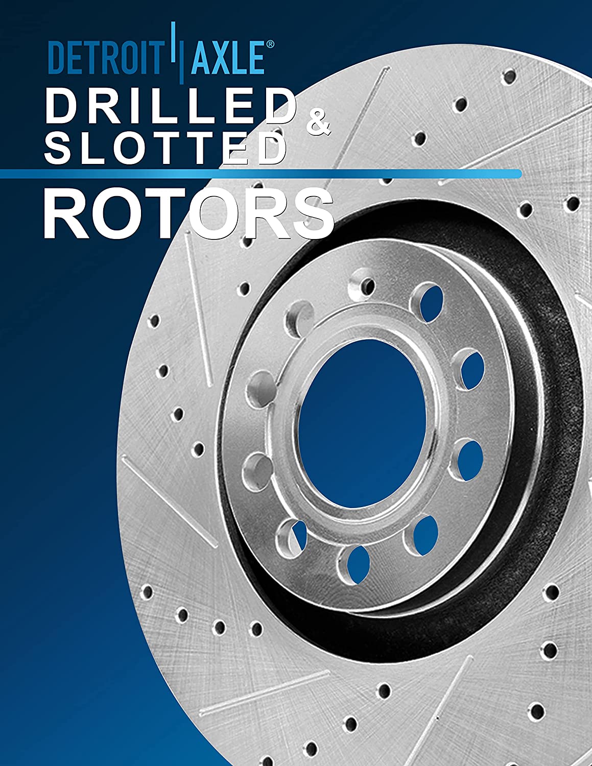 Detroit Axle - 286mm Rear Drilled Brake Rotors for VW GTI Jetta Passat Audi A3 - 5