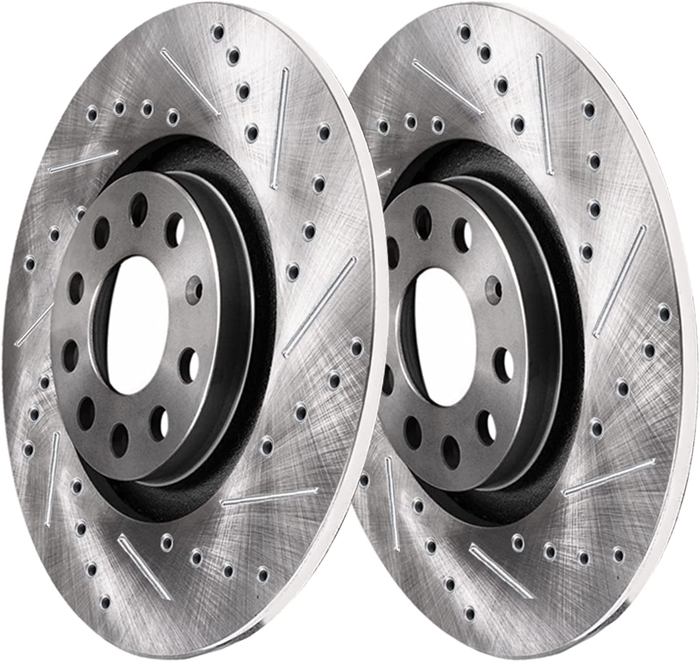 Detroit Axle - 286mm Rear Drilled Brake Rotors for VW GTI Jetta Passat Audi A3 - 4