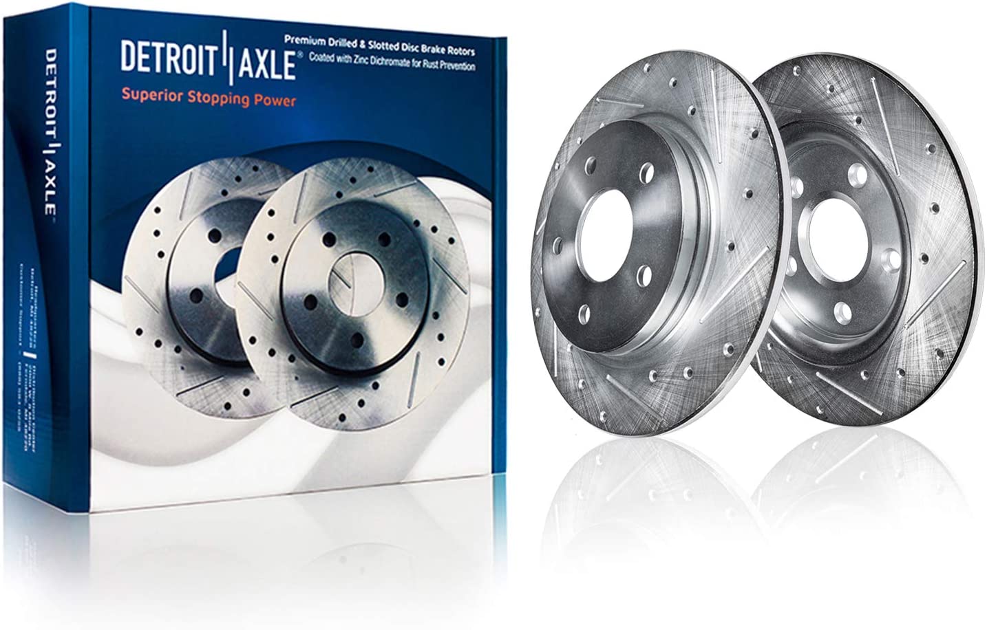 Detroit Axle - Rear Drilled Disc Brake Rotors for 1999-2004 Jeep Grand Cherokee - Main Image