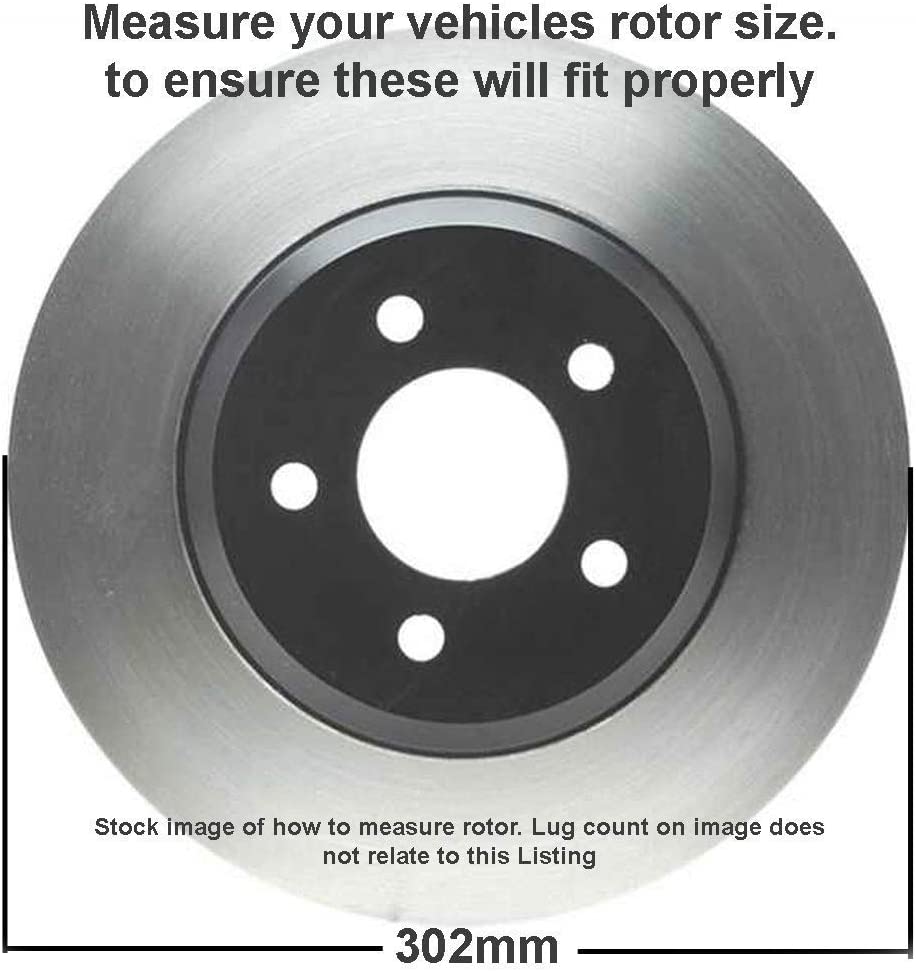 Detroit Axle - 302mm Front Drilled Rotors Brake Pads for Town Country Routan - 6