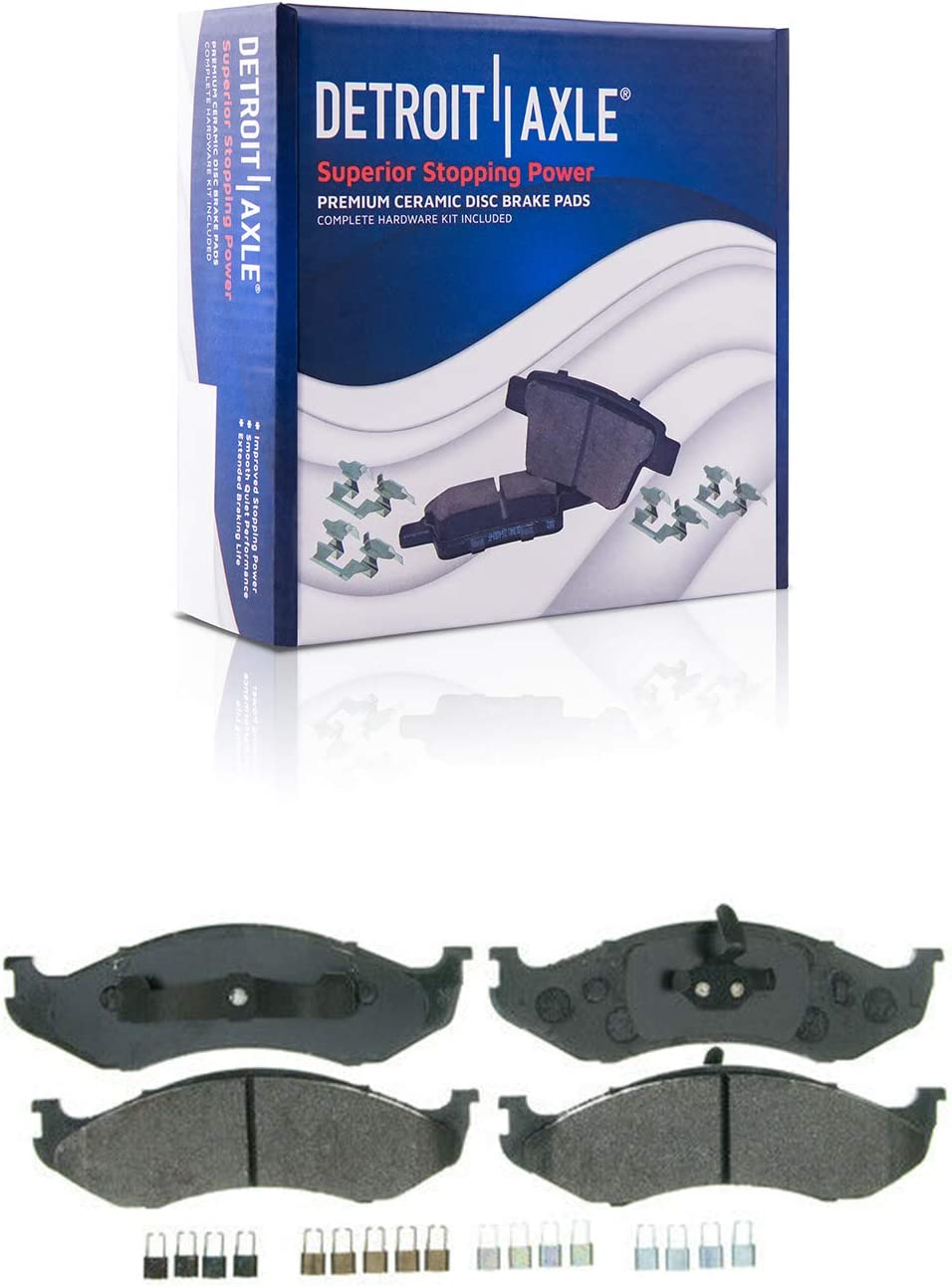 Detroit Axle - Front Drilled Rotors Brake Pads for 1999-2006 Jeep Wrangler TJ - 5