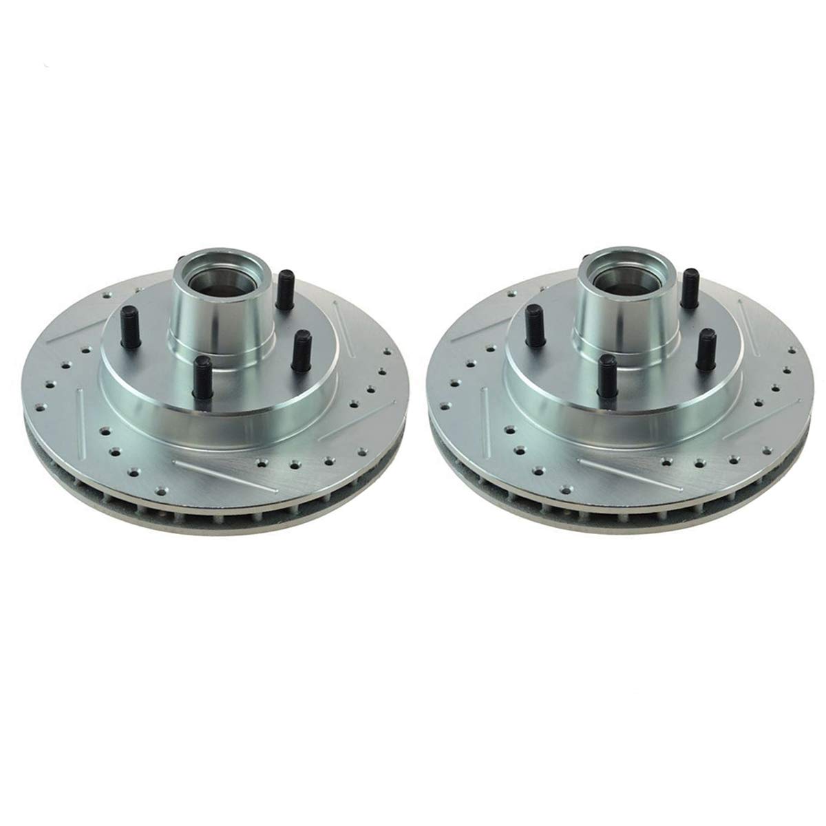 Detroit Axle - 298mm Front Drilled Brake Rotors for Ford E-150 Econoline F-150 - 4