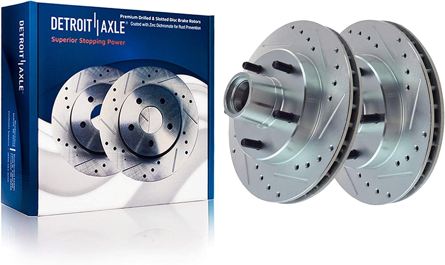 Detroit Axle - 298mm Front Drilled Brake Rotors for Ford E-150 Econoline F-150 - Main Image