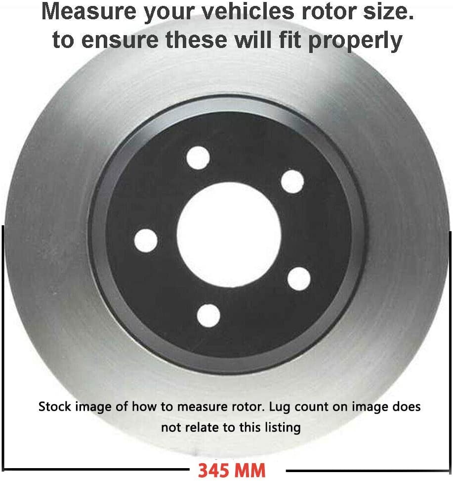 Detroit Axle - 345mm Rear Drilled Brake Rotors for Ford Flex Explorer Taurus MKS - 5