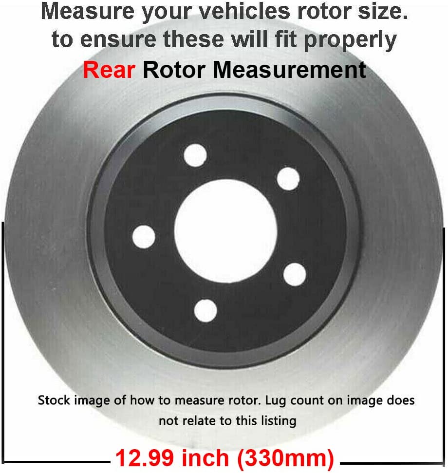 Detroit Axle - Rear Drilled Slotted Rotors Brake Pads for Chevy Suburban 1500 - 6