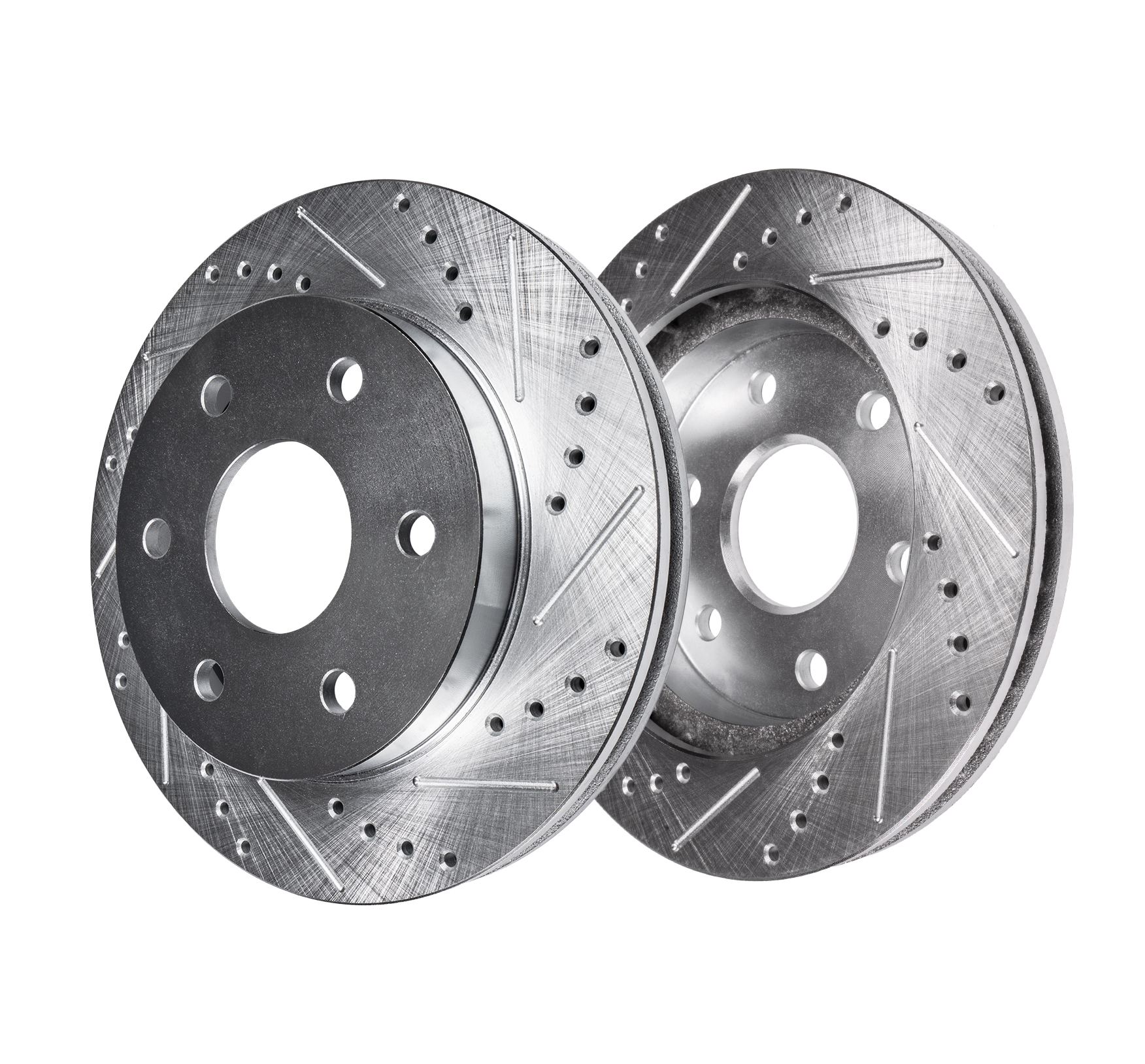 Detroit Axle - Rear Drilled Slotted Rotors Brake Pads for Chevy Suburban 1500 - 4