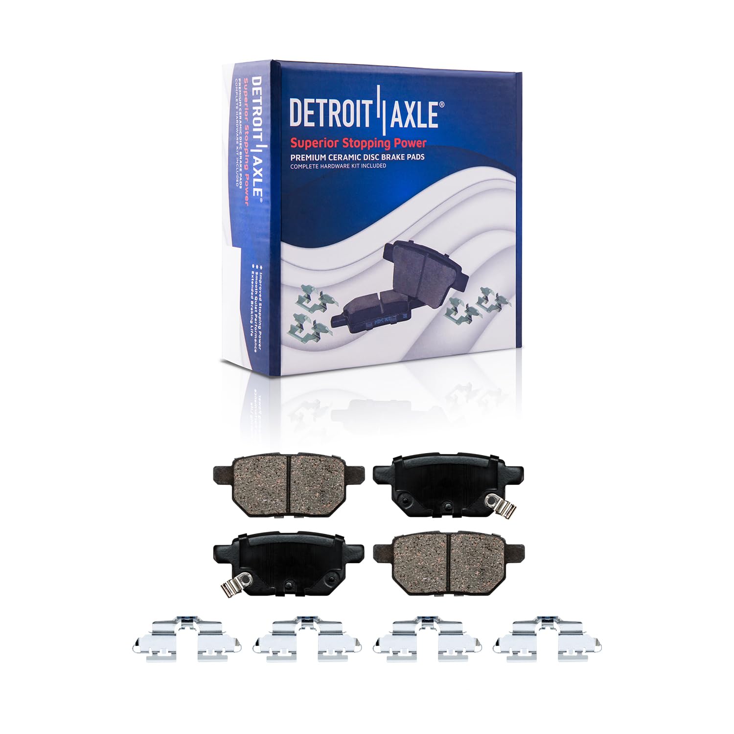 Detroit Axle - Rear Drilled Rotors Brake Pads for Corolla Matrix Prius Vibe - 5