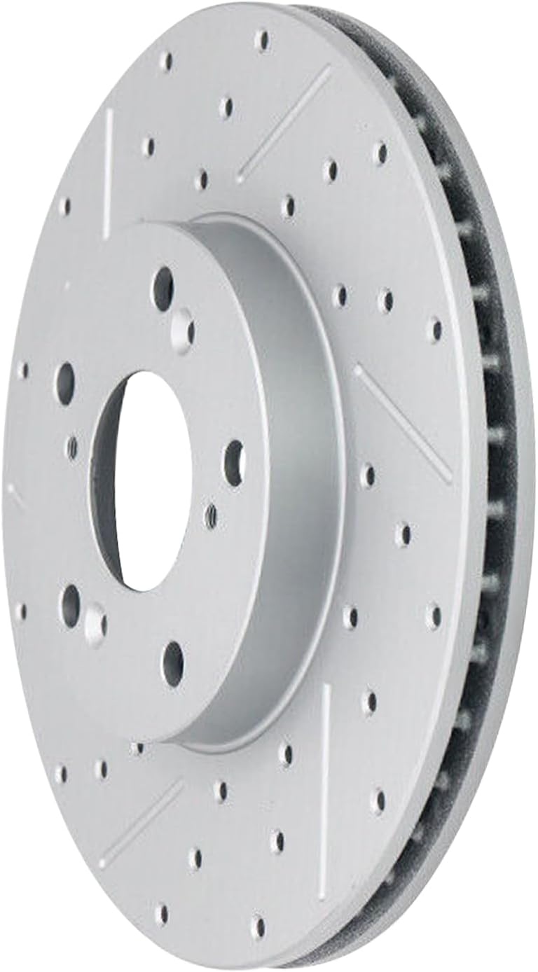 Detroit Axle - Front Drilled and Slotted Brake Rotors for 2014-2020 Acura RLX - 5