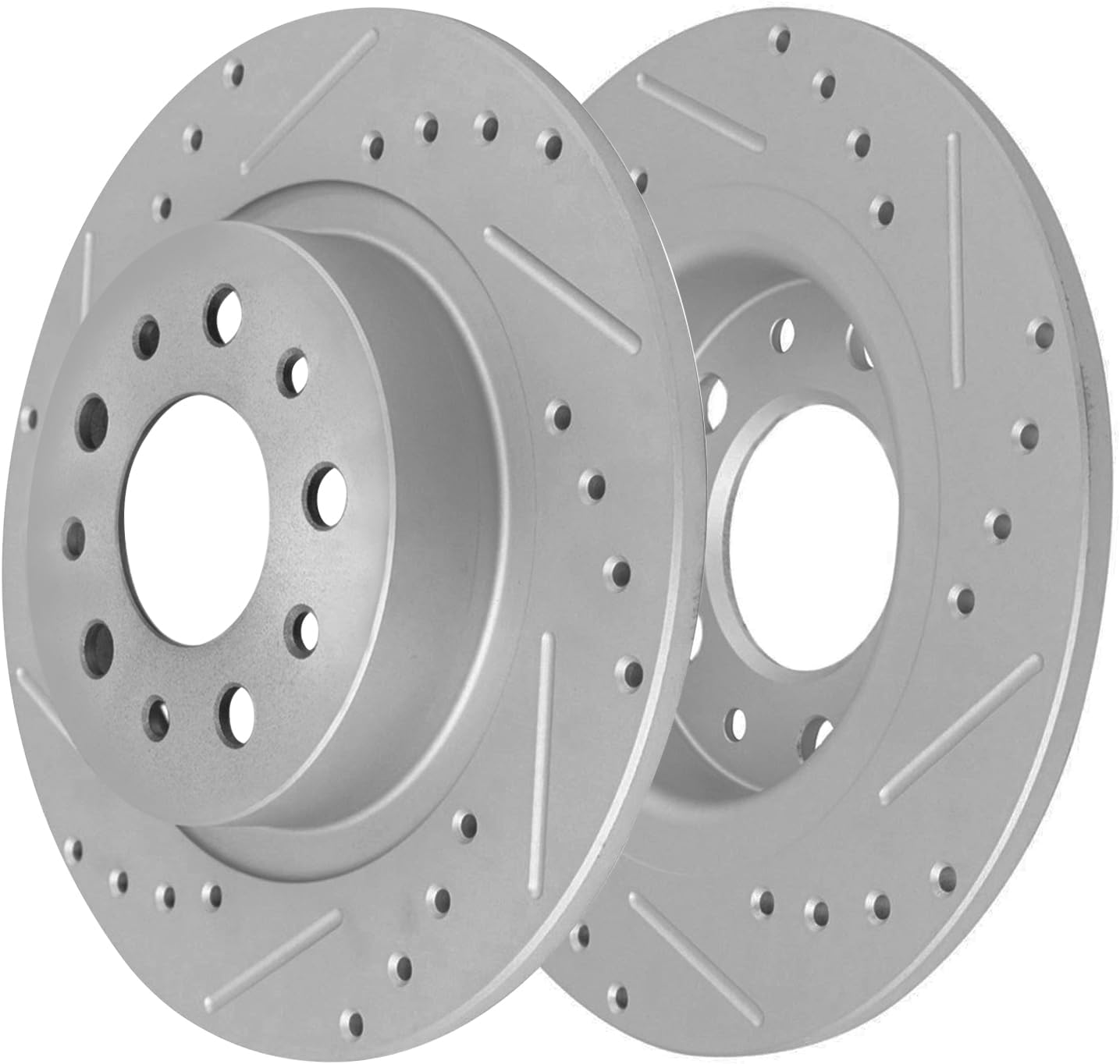 Detroit Axle - Rear Drilled and Slotted Brake Rotors for 2014-2020 Fiat 500L - 4