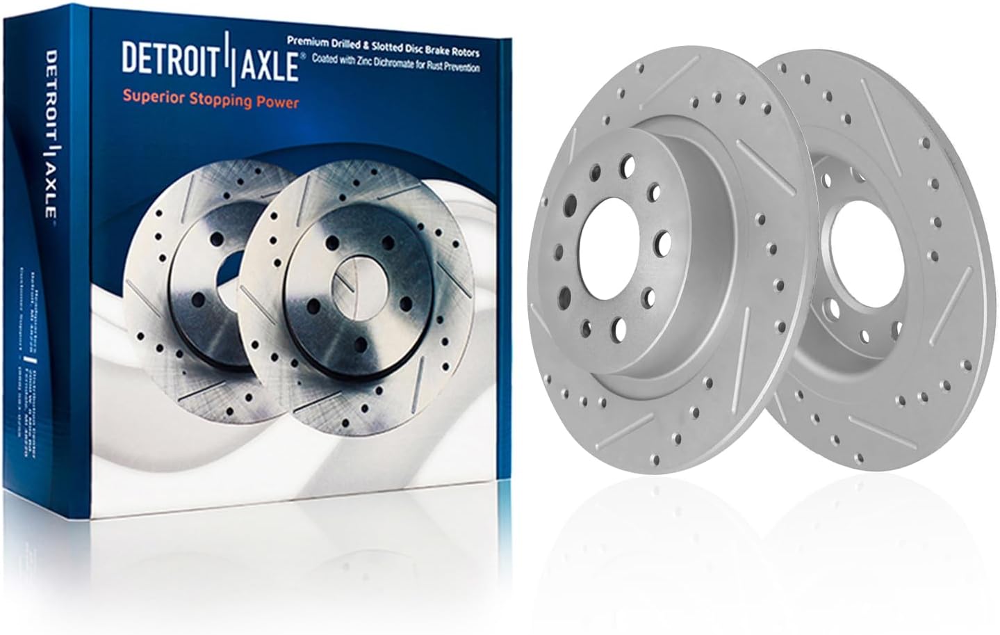 Detroit Axle - Rear Drilled and Slotted Brake Rotors for 2014-2020 Fiat 500L - Main Image