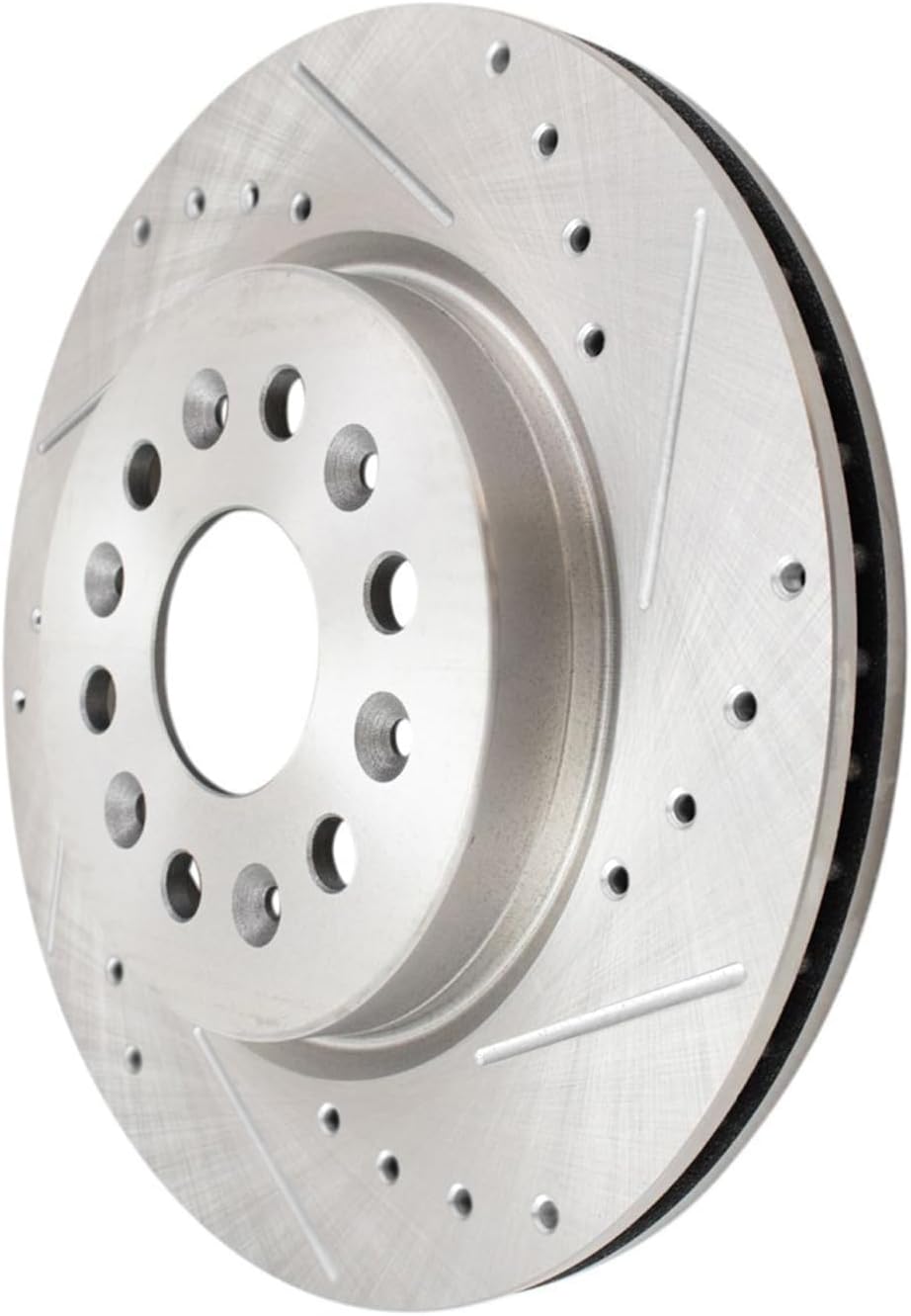 Detroit Axle - Rear Drilled Slotted Brake Rotors for XT5 Traverse Enclave Acadia - 5