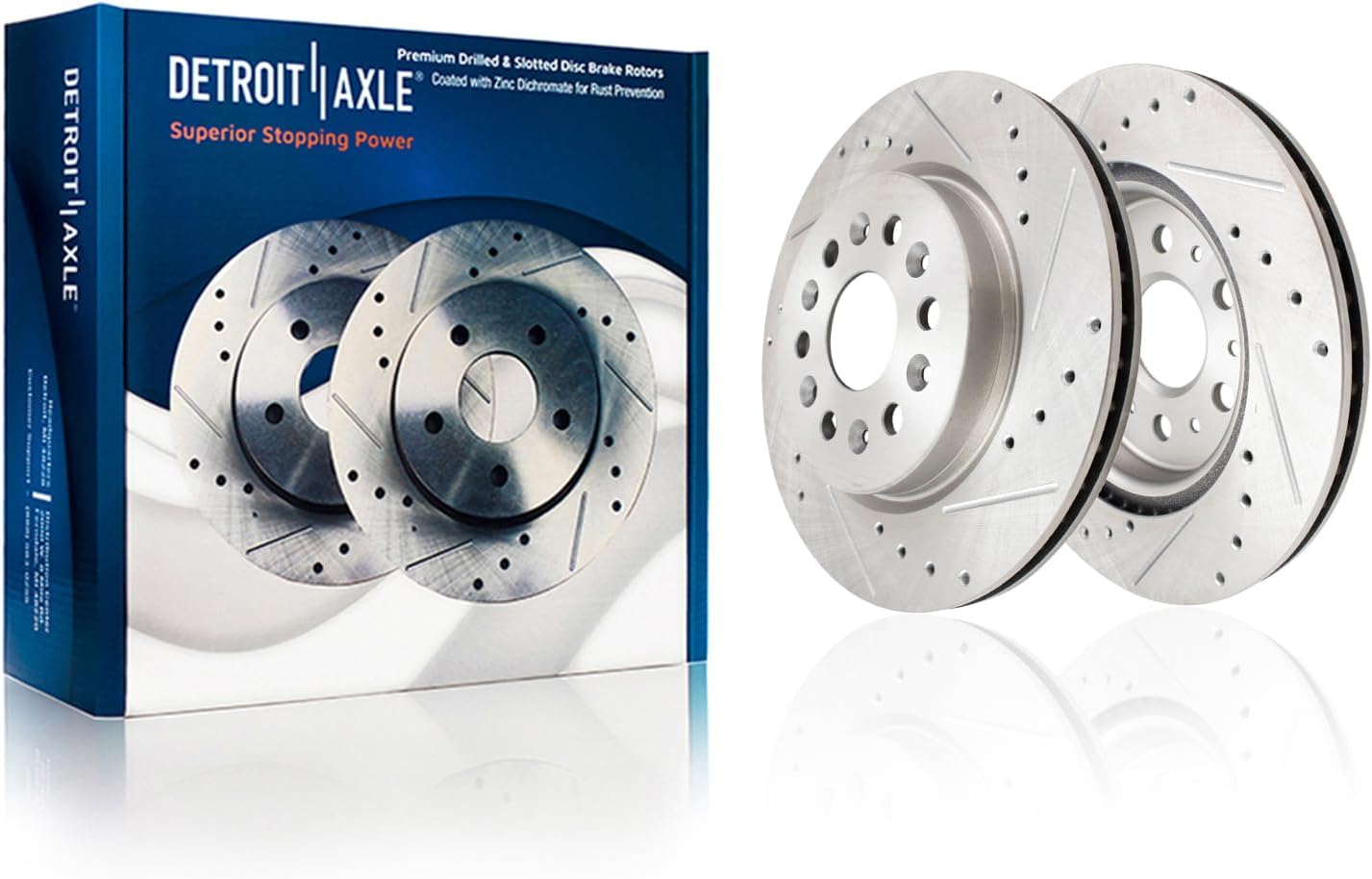 Detroit Axle - Rear Drilled Slotted Brake Rotors for XT5 Traverse Enclave Acadia - Main Image