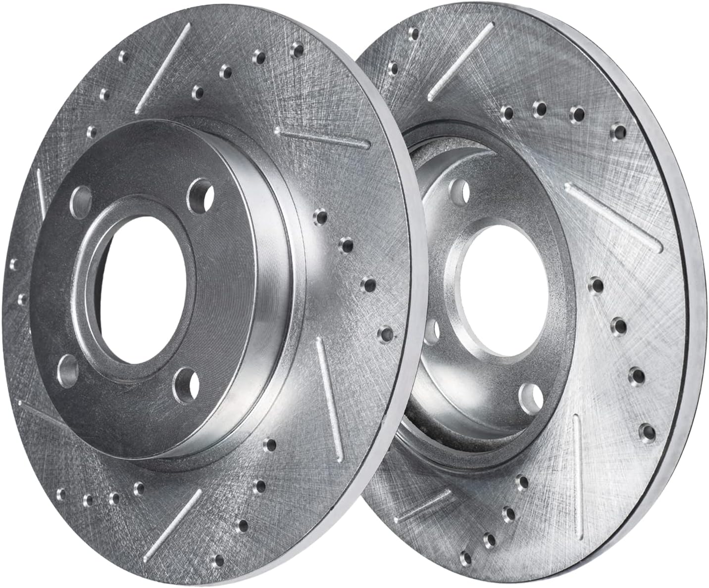 Detroit Axle - Rear Drilled Slotted Brake Rotors for 2014-2016 Chevy Spark EV - 4