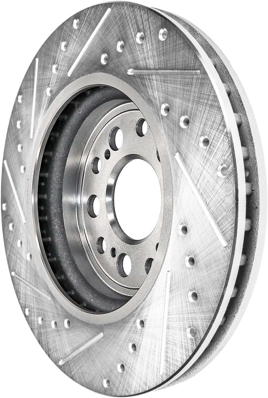Detroit Axle - Front Drilled and Slotted Brake Rotors for 2017-21 Honda Clarity - 6