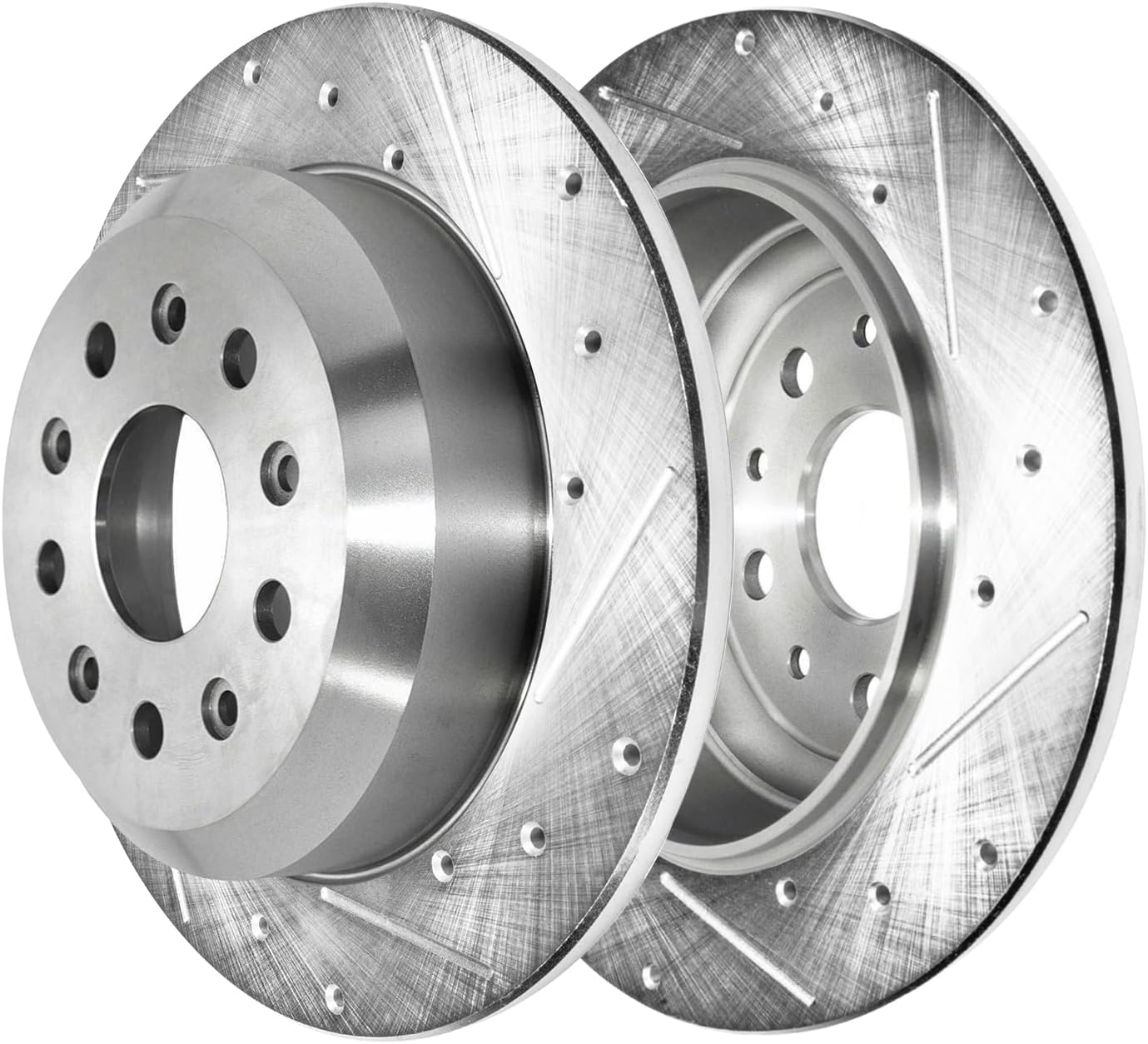 Detroit Axle - Rear Drilled and Slotted Brake Rotors for 2018-2023 Jeep Wrangler - 4