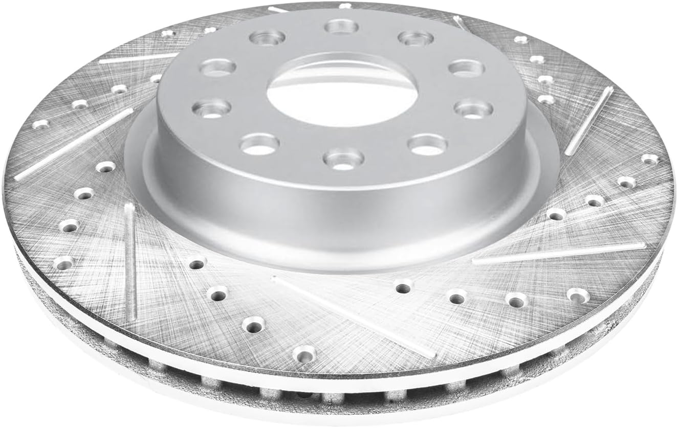 Detroit Axle - Front Drilled Slotted Brake Rotors for 2018-2025 Jeep Wrangler - 7