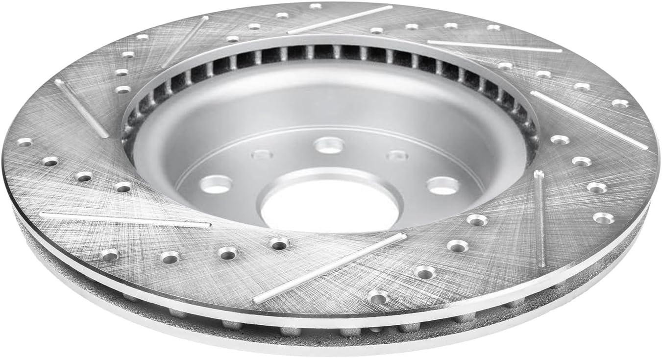 Detroit Axle - Front Drilled Slotted Brake Rotors for 2018-2025 Jeep Wrangler - 8