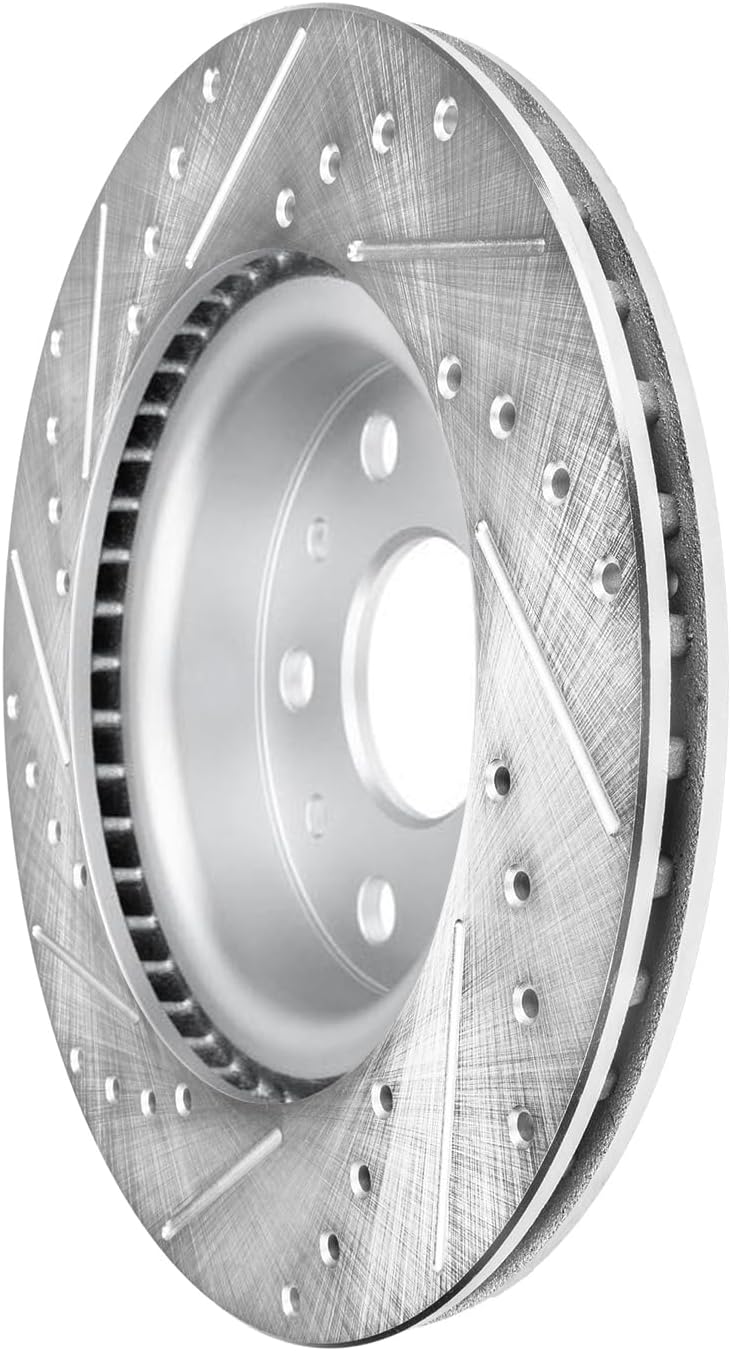 Detroit Axle - Front Drilled Slotted Brake Rotors for 2018-2025 Jeep Wrangler - 6
