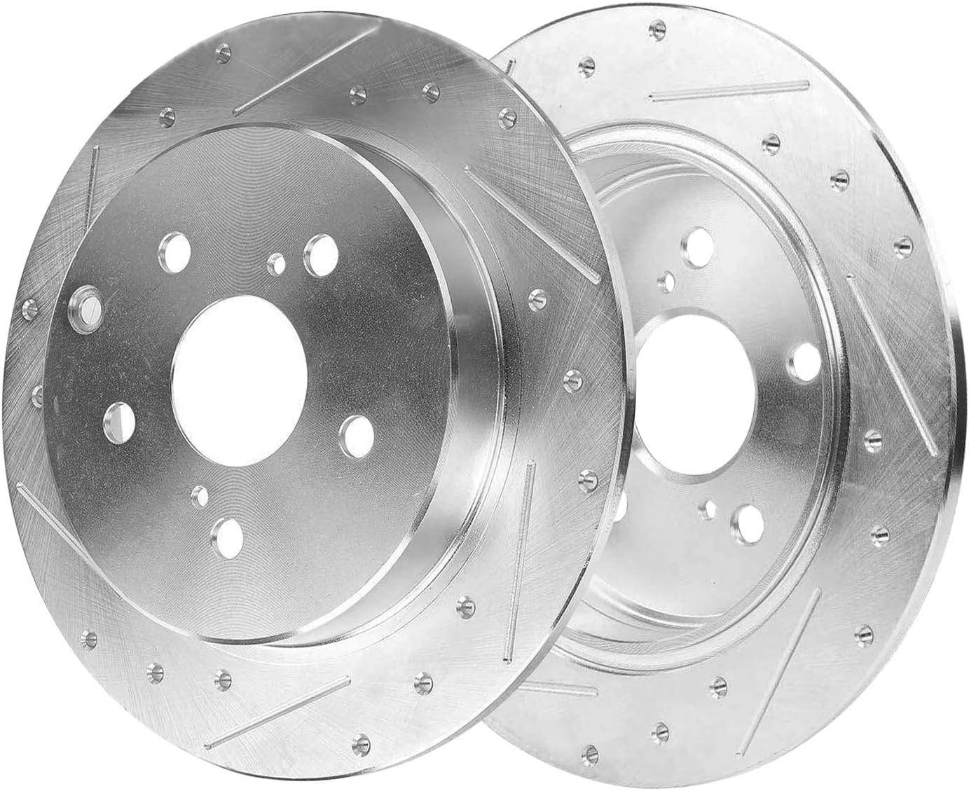 Detroit Axle - Rear Drilled and Slotted Brake Rotors for Toyota Mirai Prius V - 4