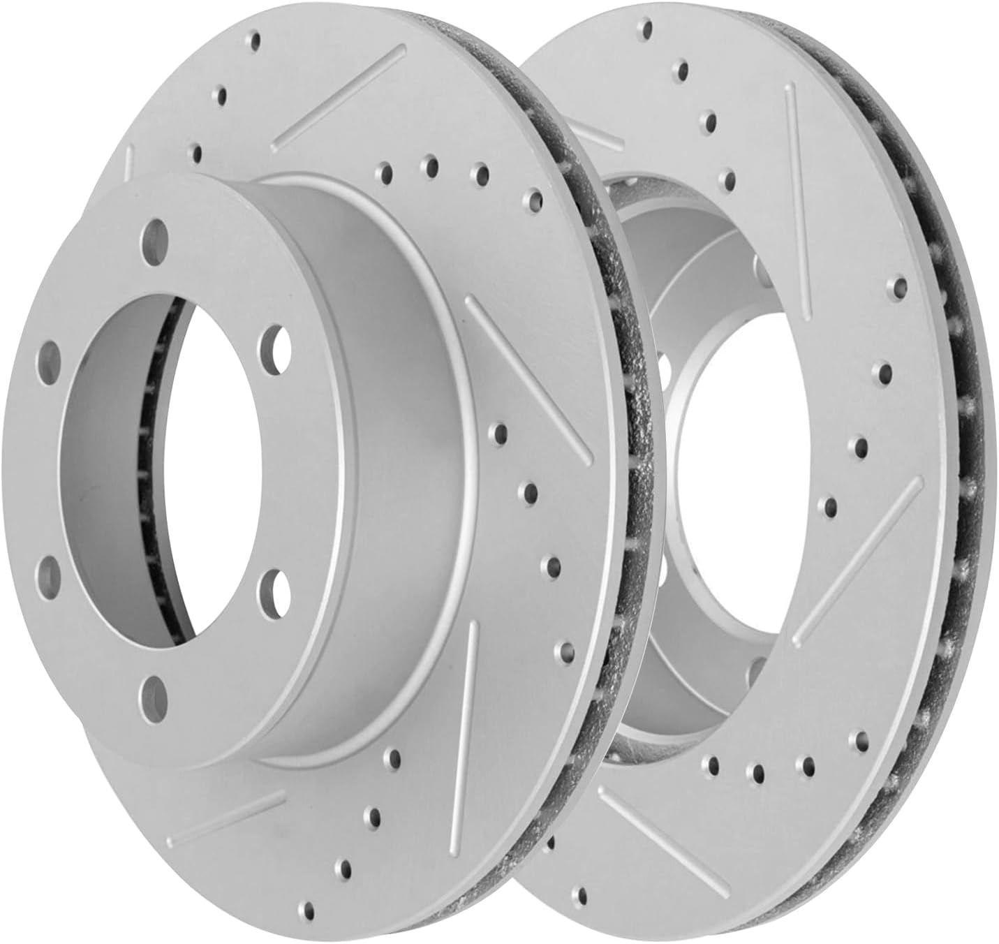 Detroit Axle - Rear Drilled and Slotted Brake Rotors for 2017-2019 Nissan Titan - 4