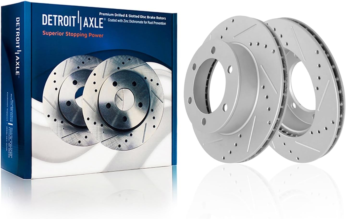 Detroit Axle - Rear Drilled and Slotted Brake Rotors for 2017-2019 Nissan Titan - Main Image