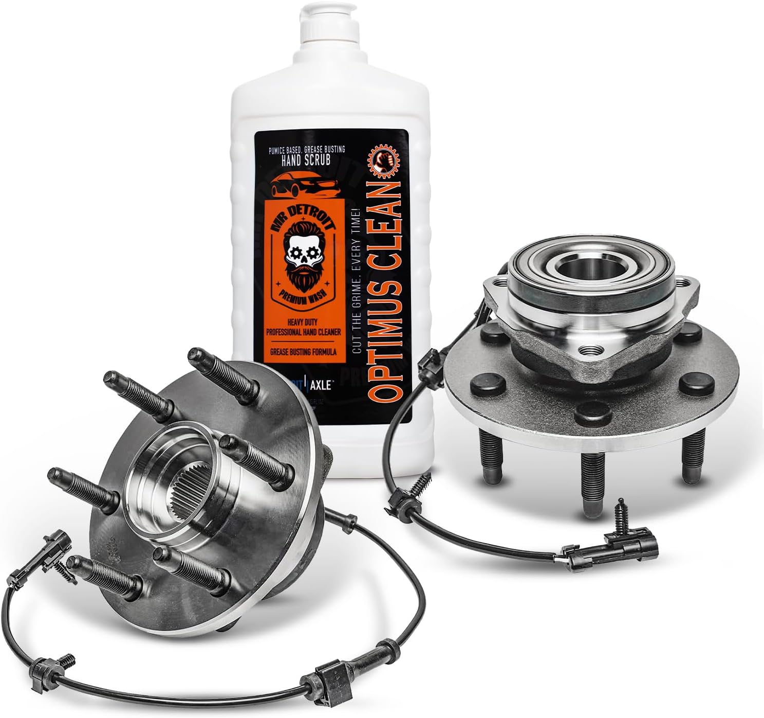 Front Wheel Hub and Bearings with Hand Soap