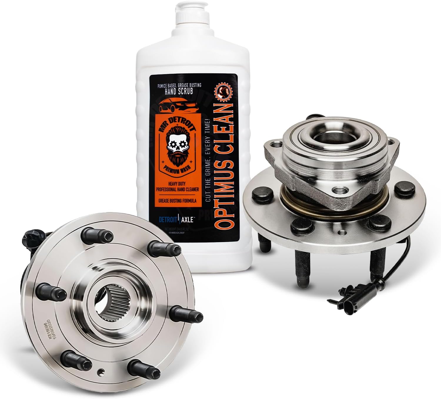 Front Wheel Hub and Bearings with Hand Soap