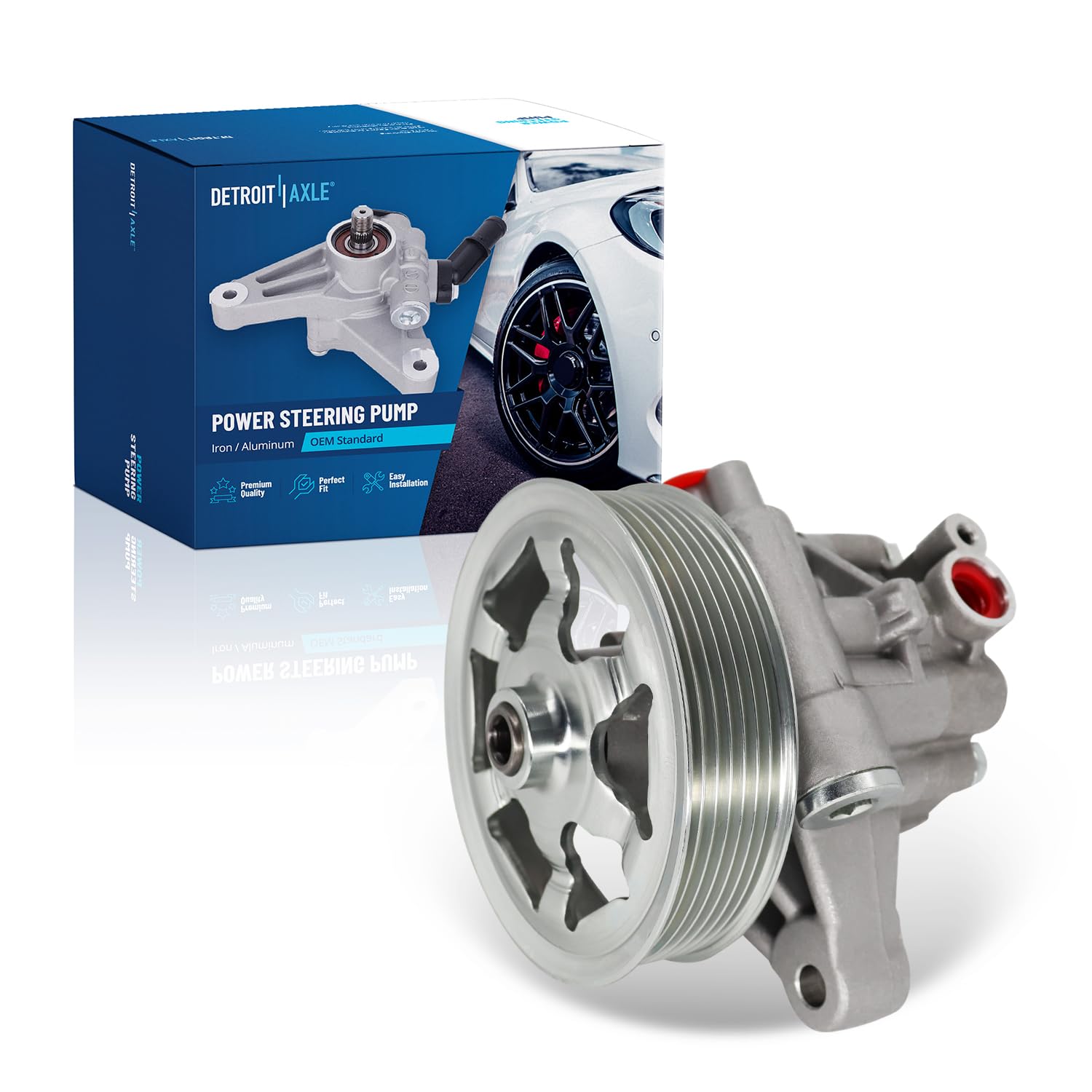 Detroit Axle - Power Steering Pump with Pulley for 2008 2009-2012 Honda Accord - Main Image