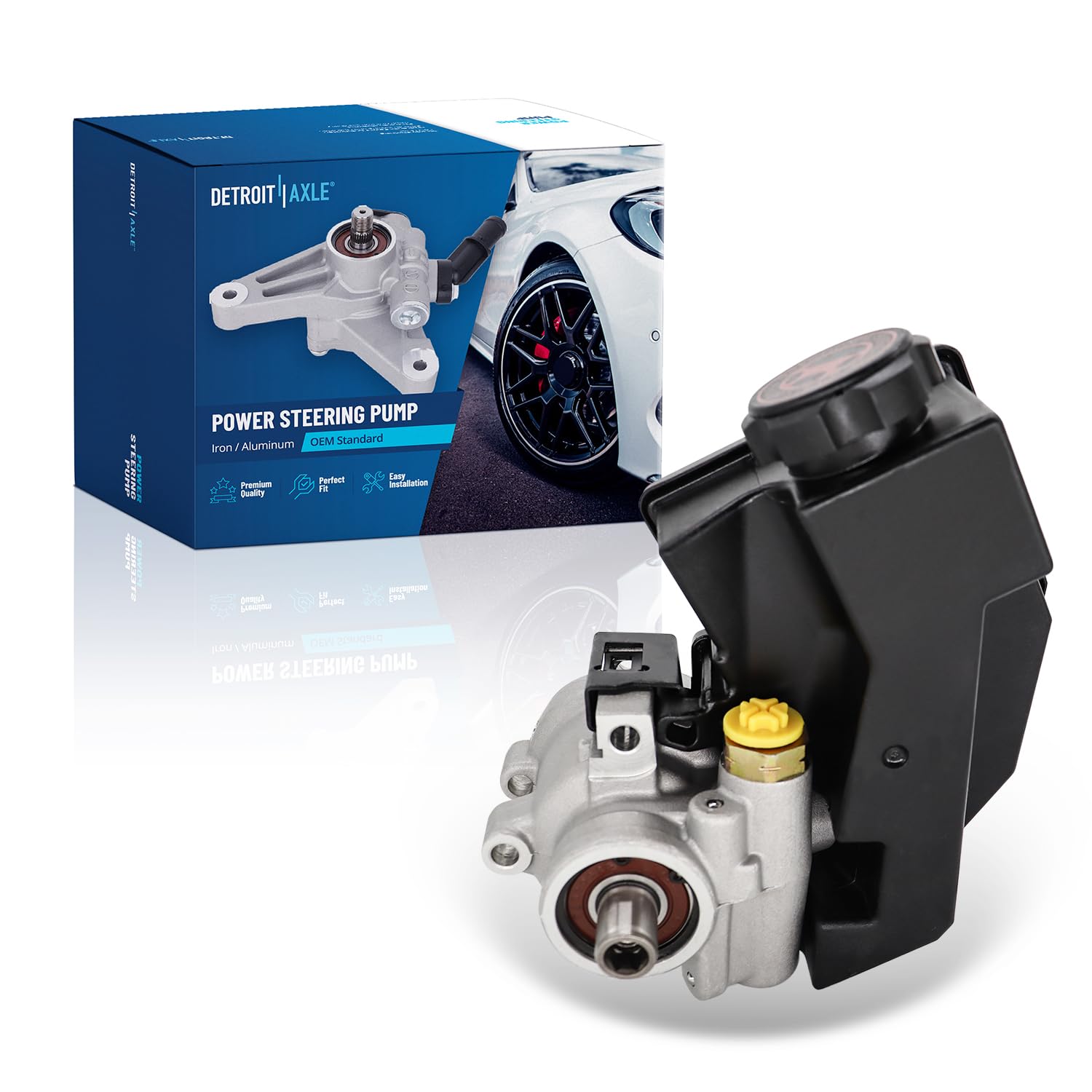 Detroit Axle - Power Steering Pump w/Reservoir for 1999-2004 Jeep Grand Cherokee - Main Image