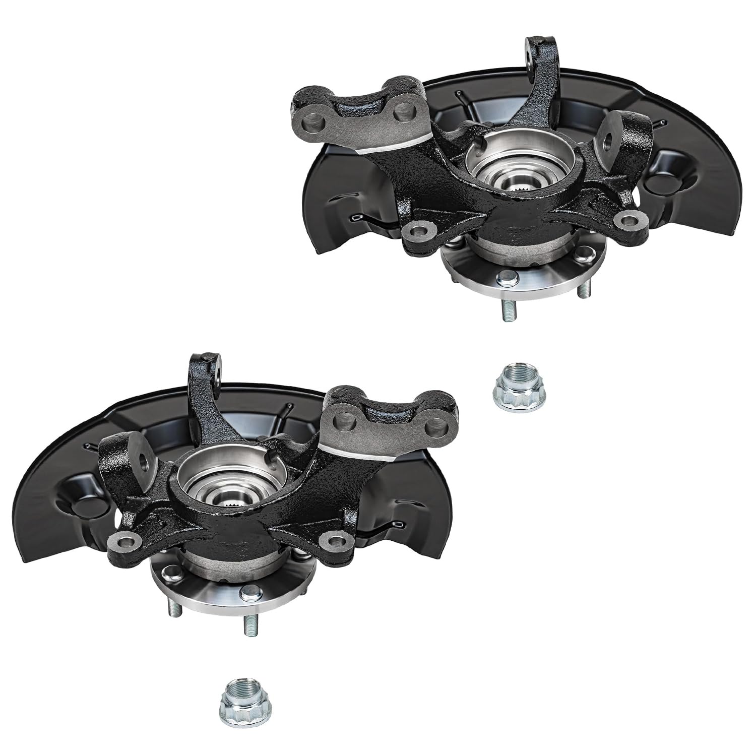 Detroit Axle - Front Knuckles and Wheel Hub Bearings for 2012-2017 Toyota Camry - 4