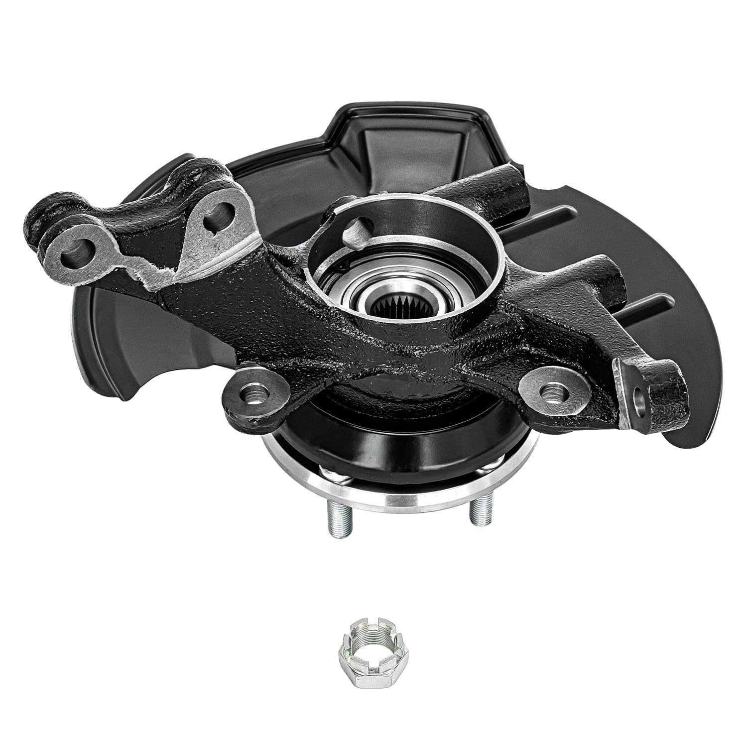 Detroit Axle - Front Left Steering Knuckle Wheel Hub for 2007-12 Hyundai Elantra - 4