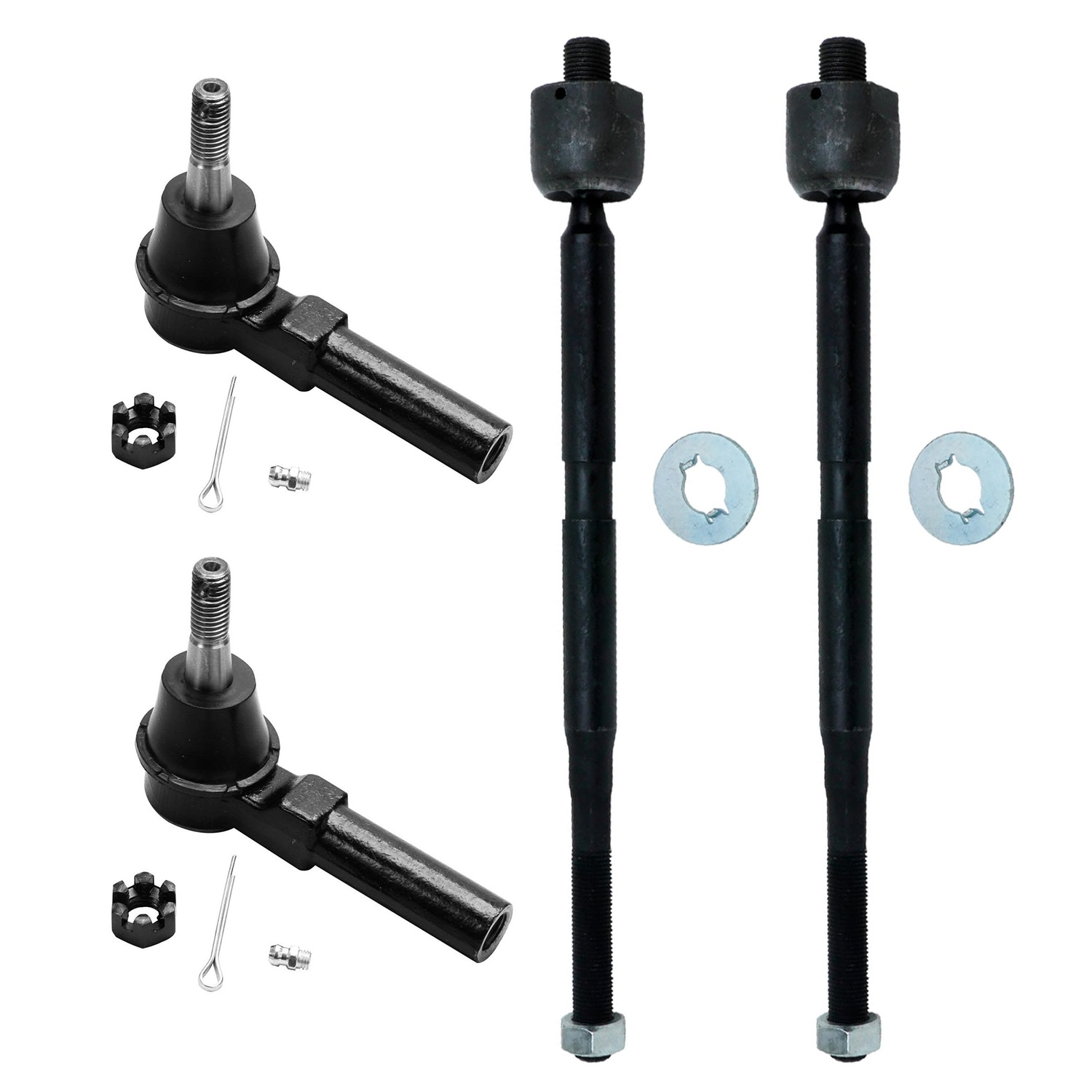 4pc Front Inner Outer Tie Rods Suspension Kit