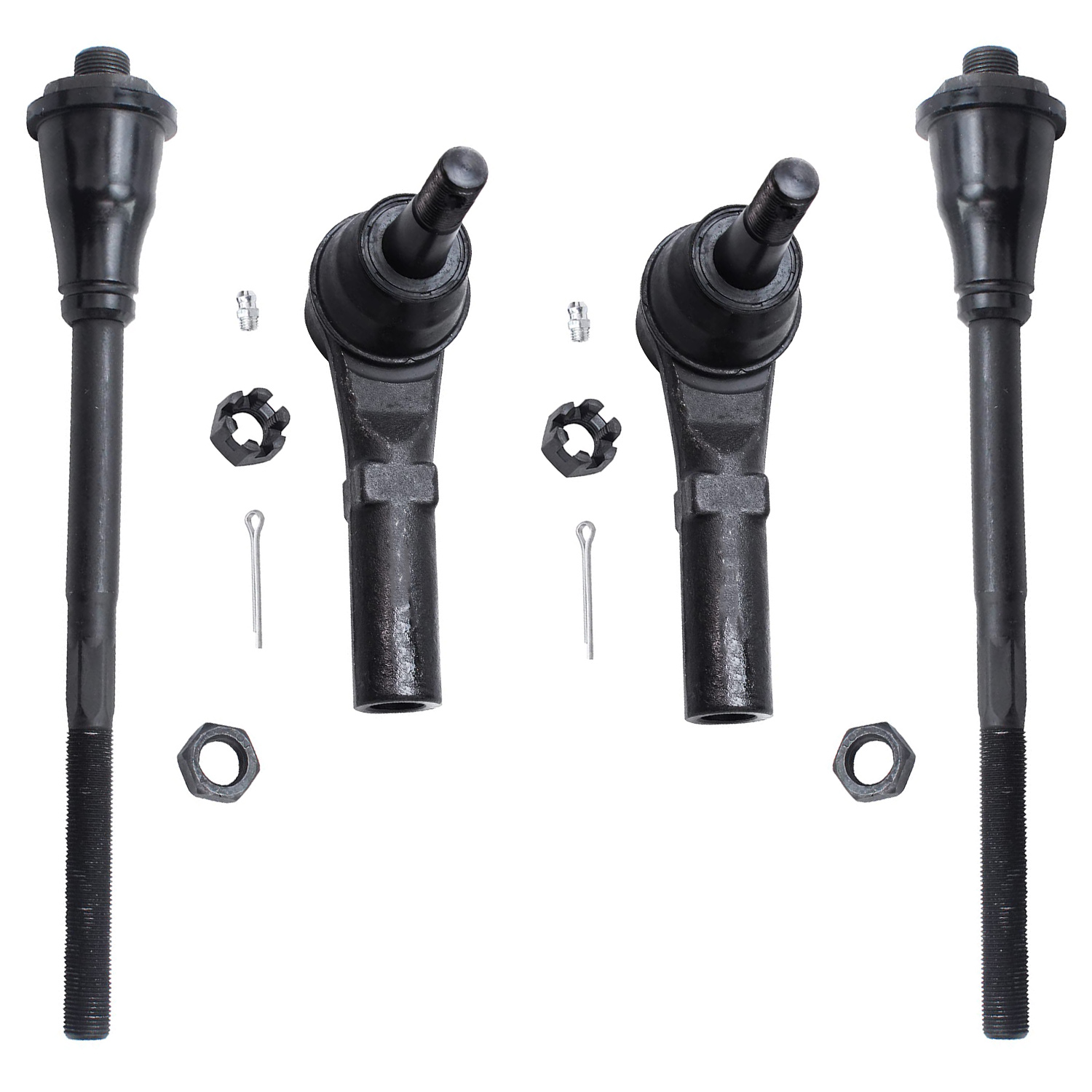 4pc Front Inner Outer Tie Rods Suspension Kit