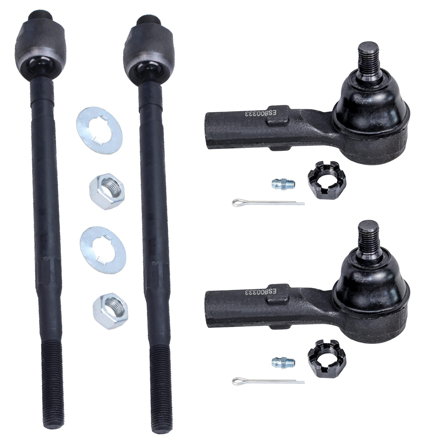 4pc Front Inner Outer Tie Rods Suspension Kit