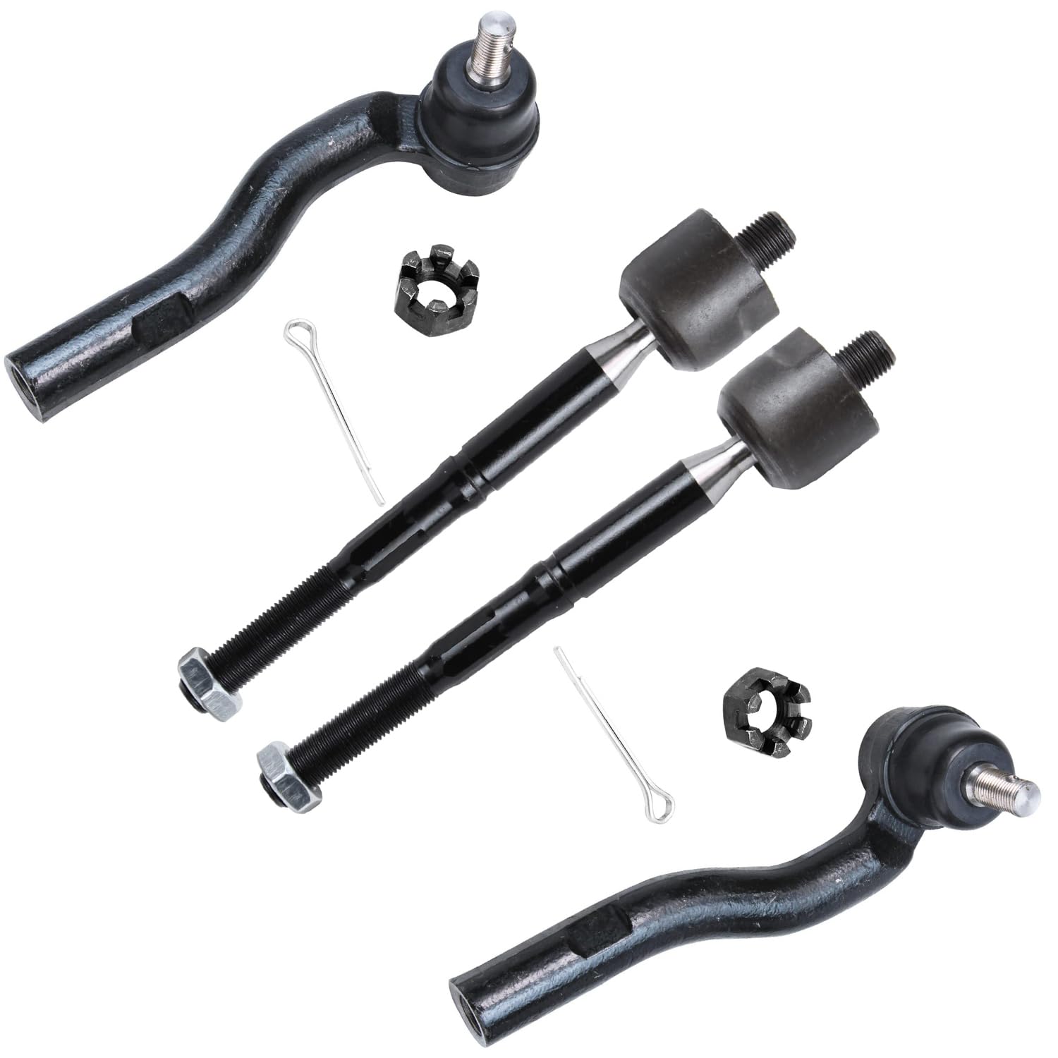 4pc Front Inner Outer Tie Rods Suspension Kit