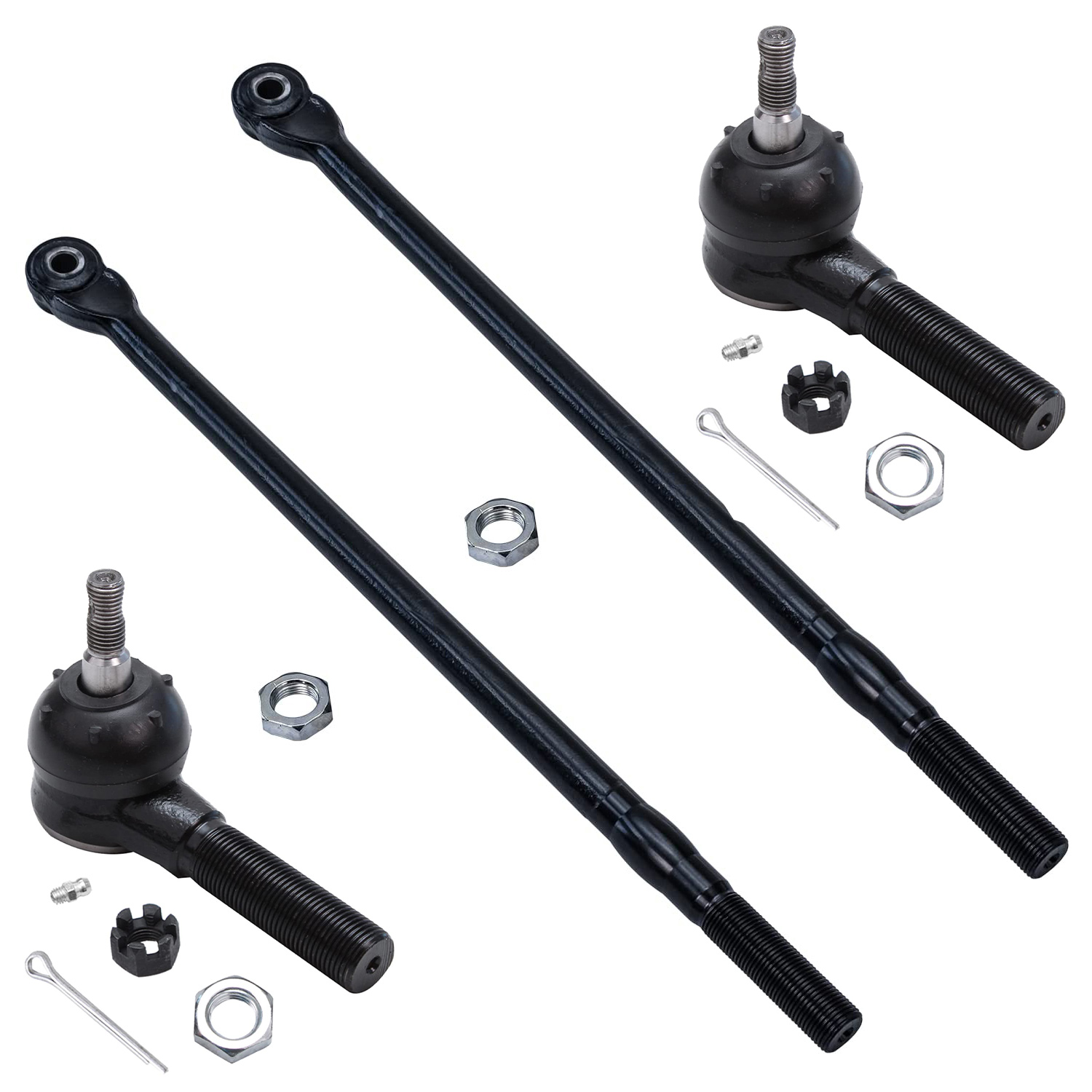 4pc Front Inner Outer Tie Rods Suspension Kit