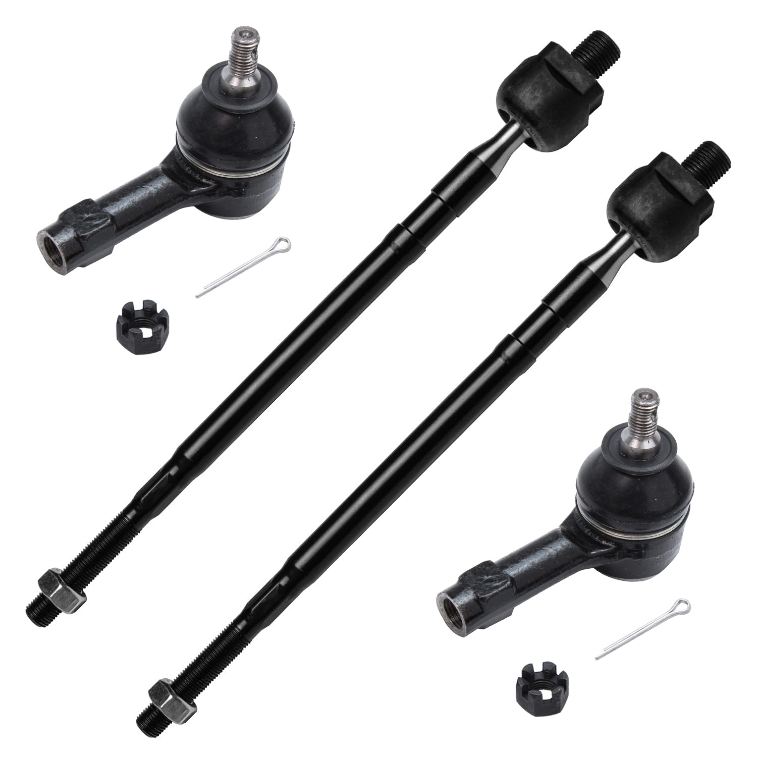 4pc Front Inner Outer Tie Rods Suspension Kit