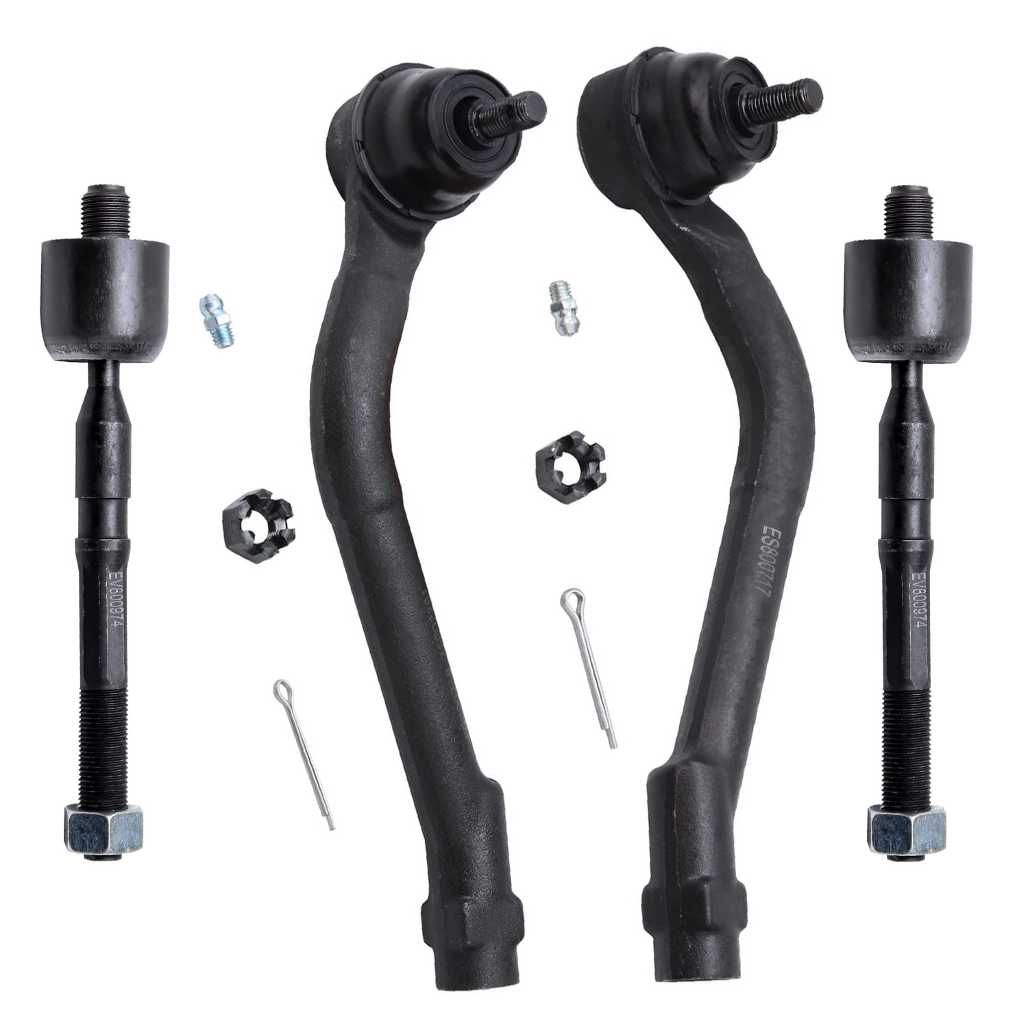 4pc Front Inner Outer Tie Rods Suspension Kit