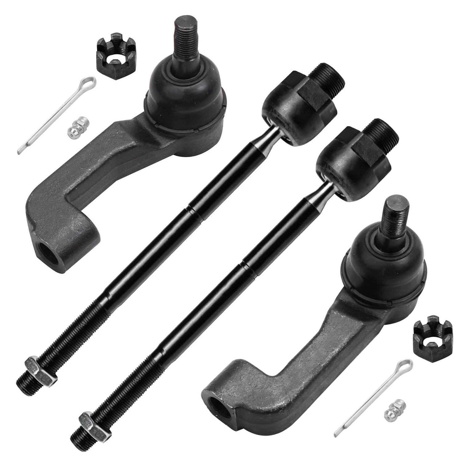 4pc Front Inner Outer Tie Rods Suspension Kit